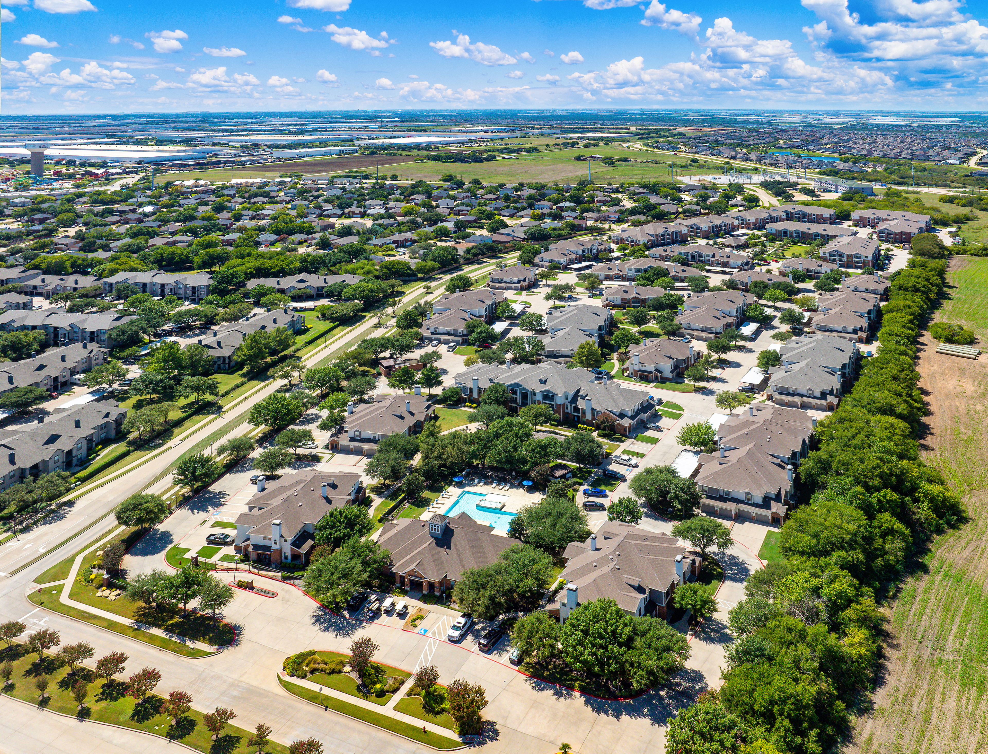 Aerial at MAA Copper Ridge luxury apartment homes in Roanoke, TX