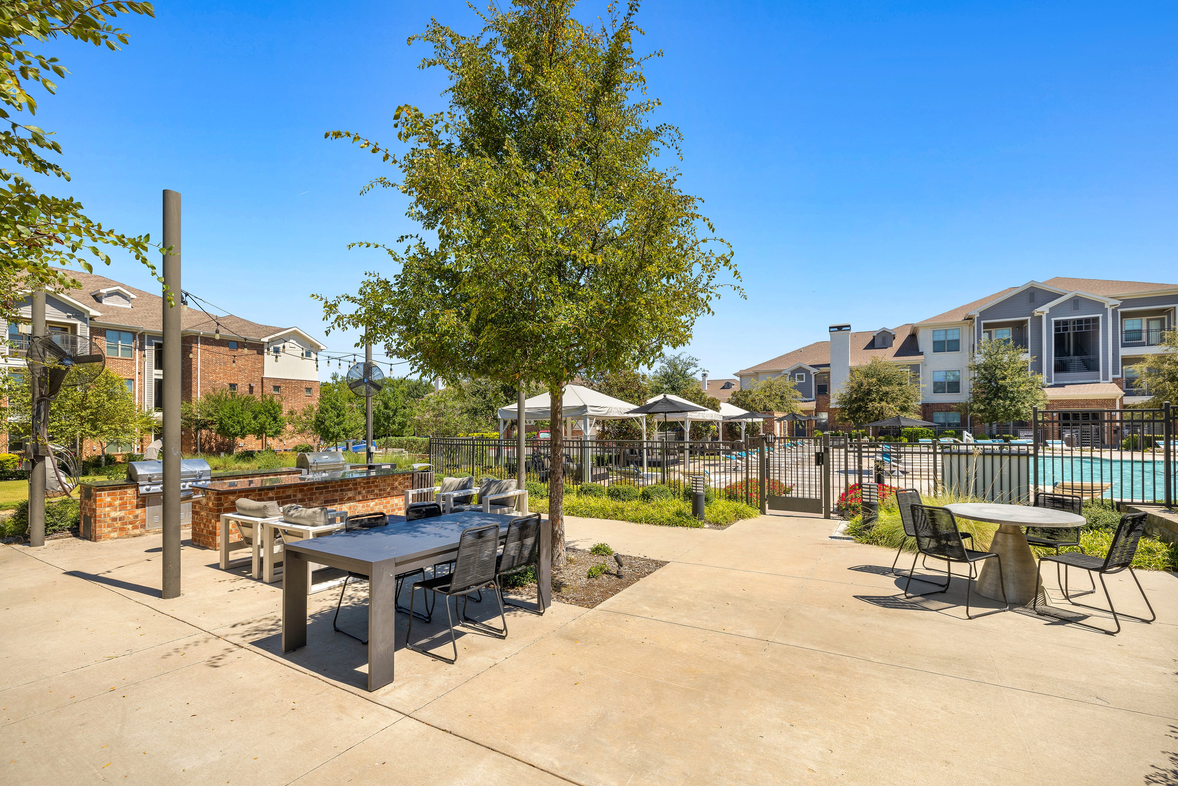 Pool grilling at MAA Copper Ridge luxury apartment homes in Roanoke, TX