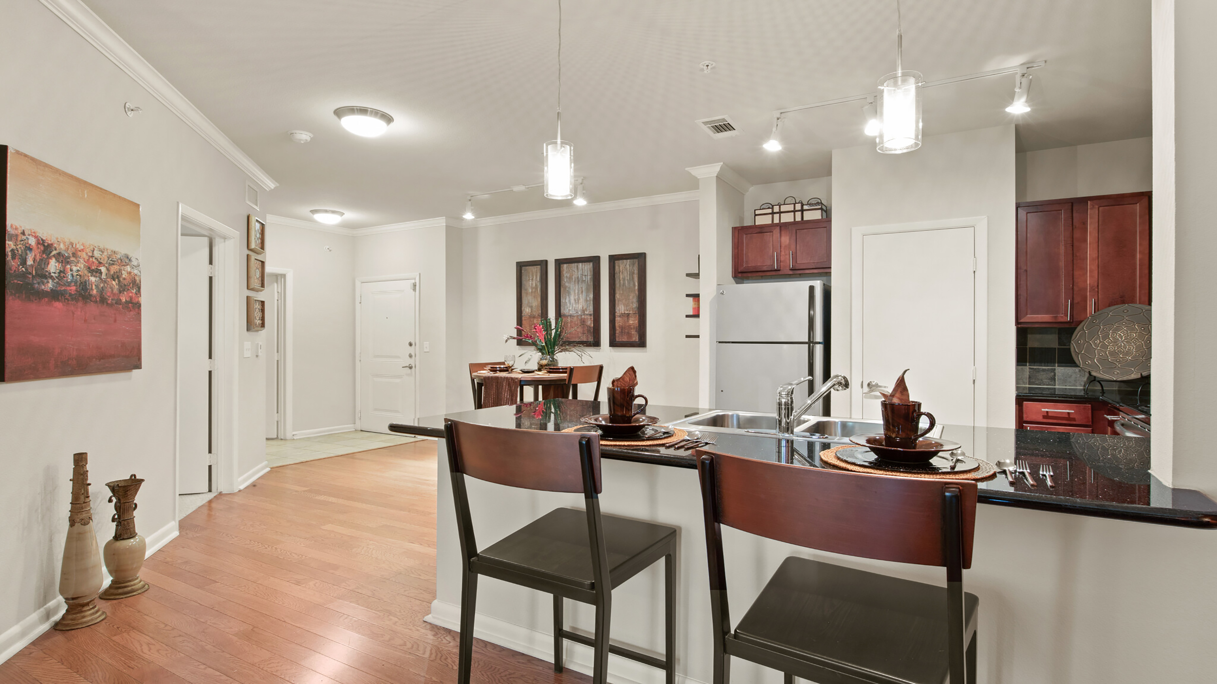 Kitchen and Dining at Post Eastside luxury apartment homes in Richardson, TX
