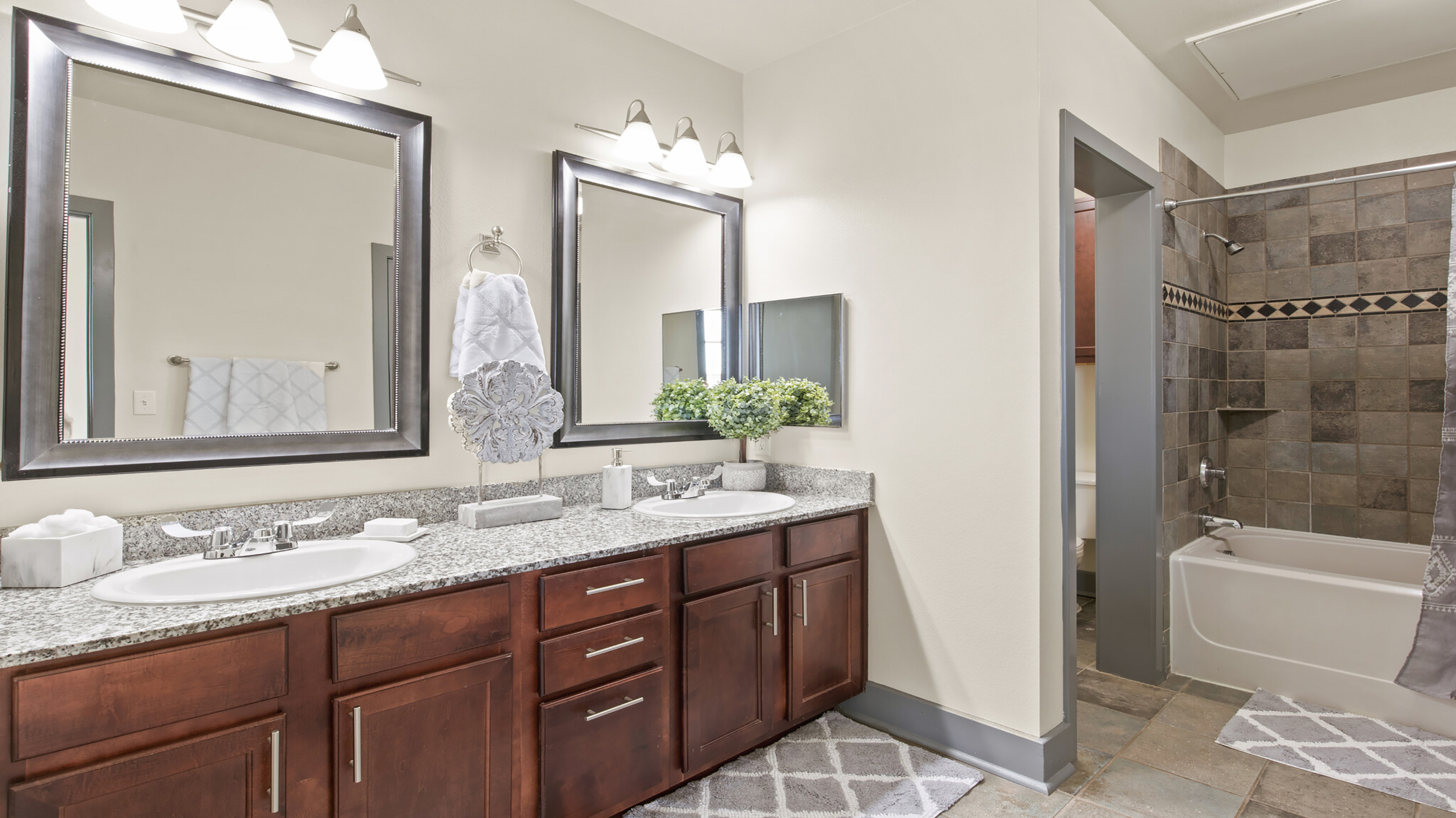 Bathroom at Post Eastside luxury apartment homes in Richardson, TX
