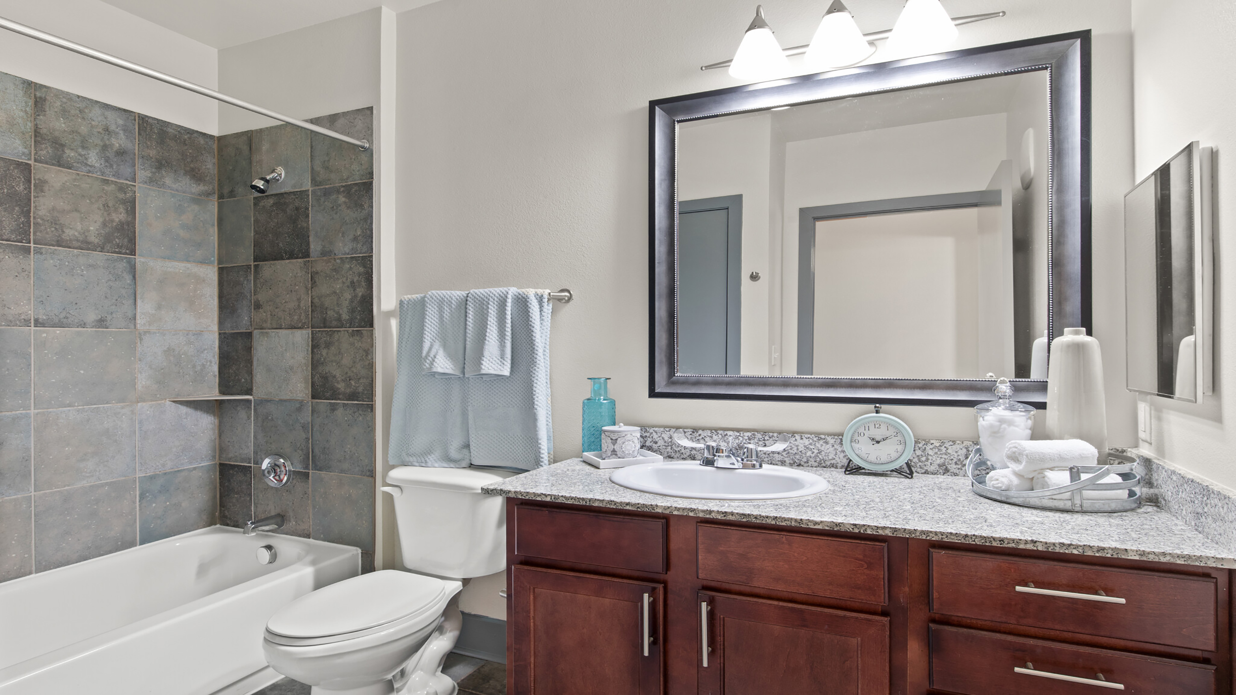 Bathroom at Post Eastside luxury apartment homes in Richardson, TX