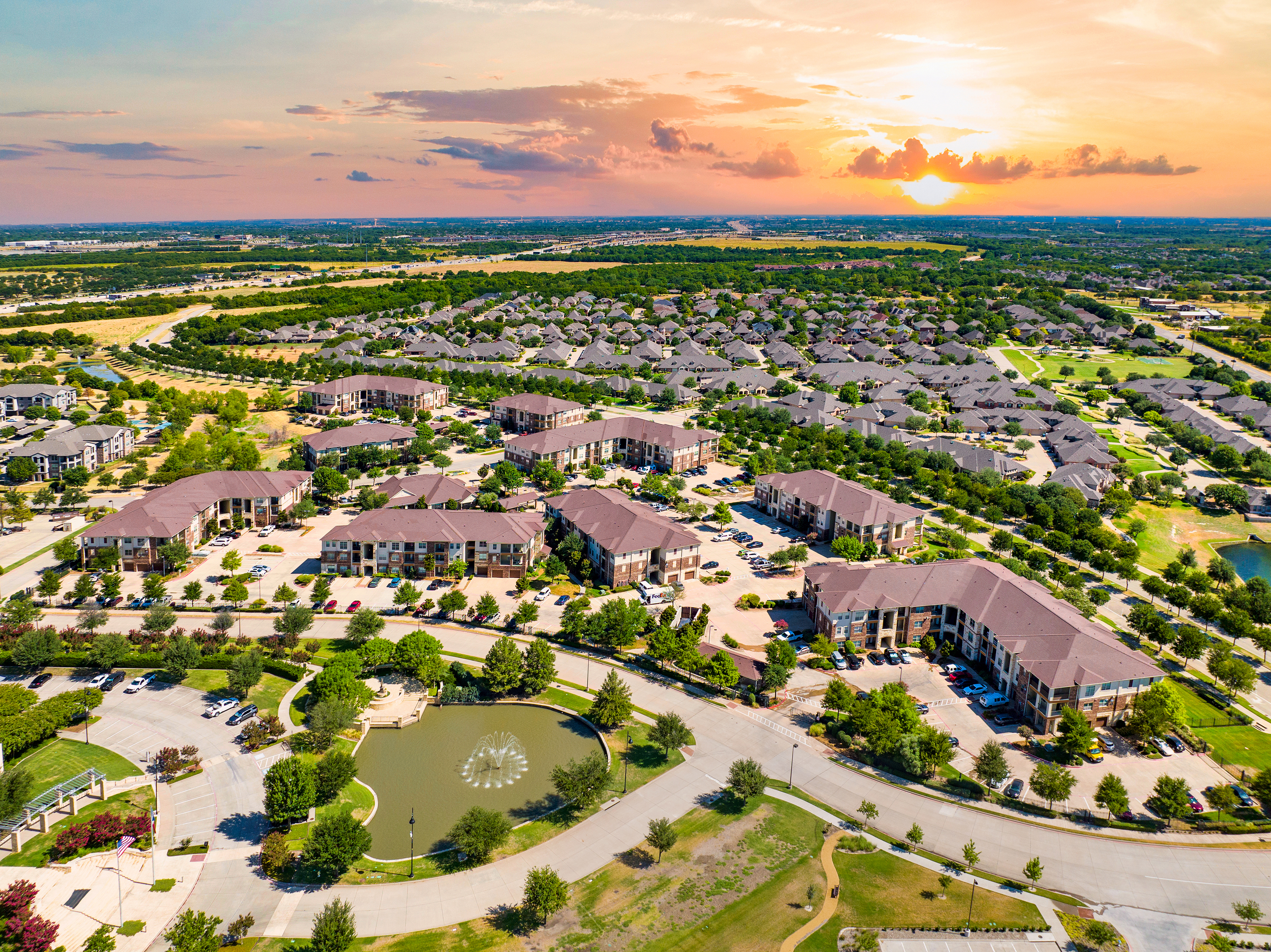 Aerial at MAA Fairview luxury apartment homes in Fairview, TX