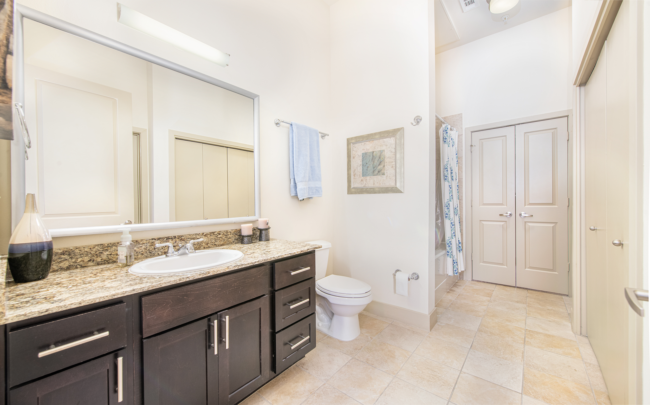 Bathroom at MAA Frisco Bridges luxury apartment homes in Dallas, TX