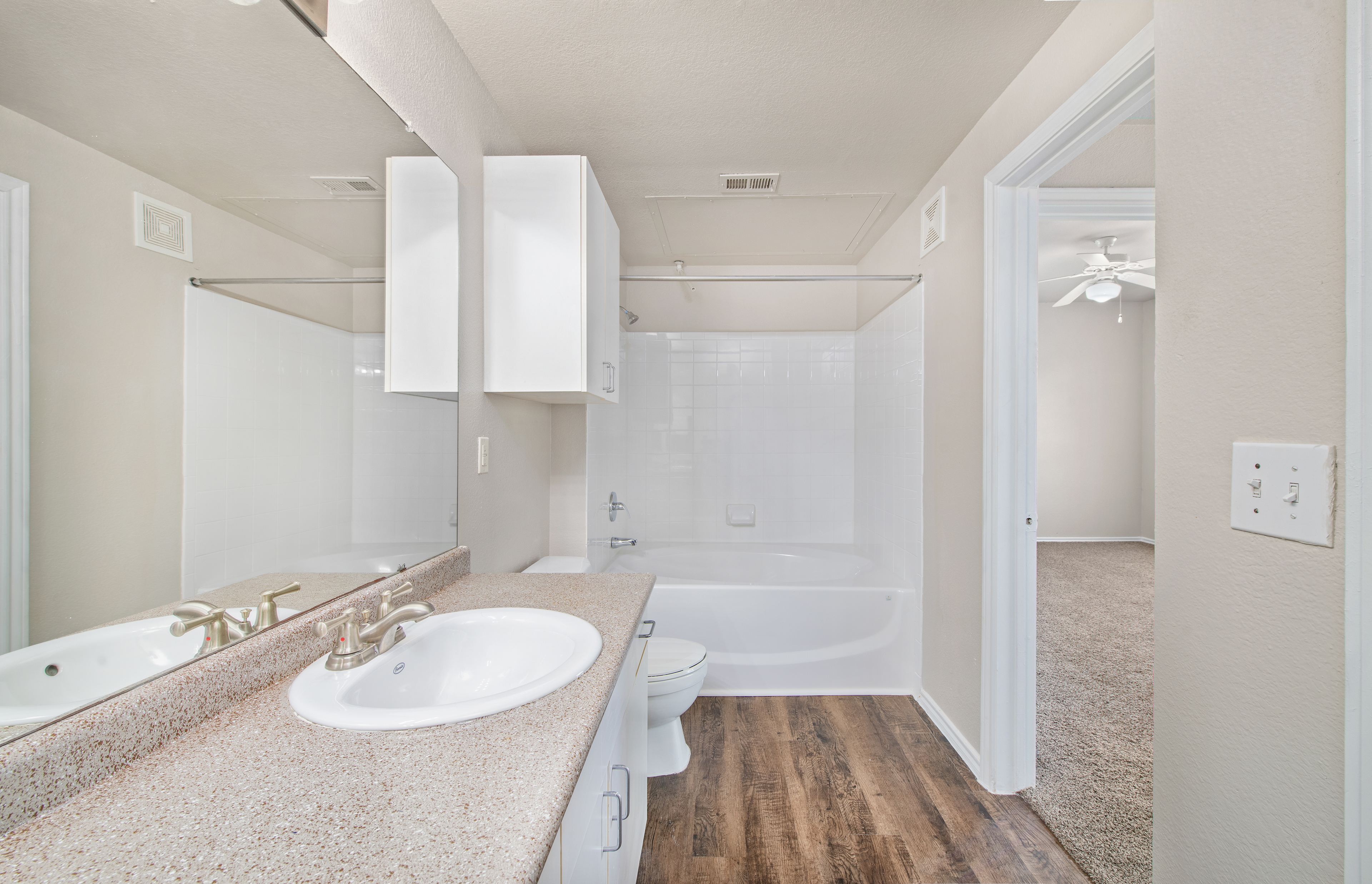 Bathroom at MAA Grand Courtyards luxury apartment homes in Grand Prairie, TX