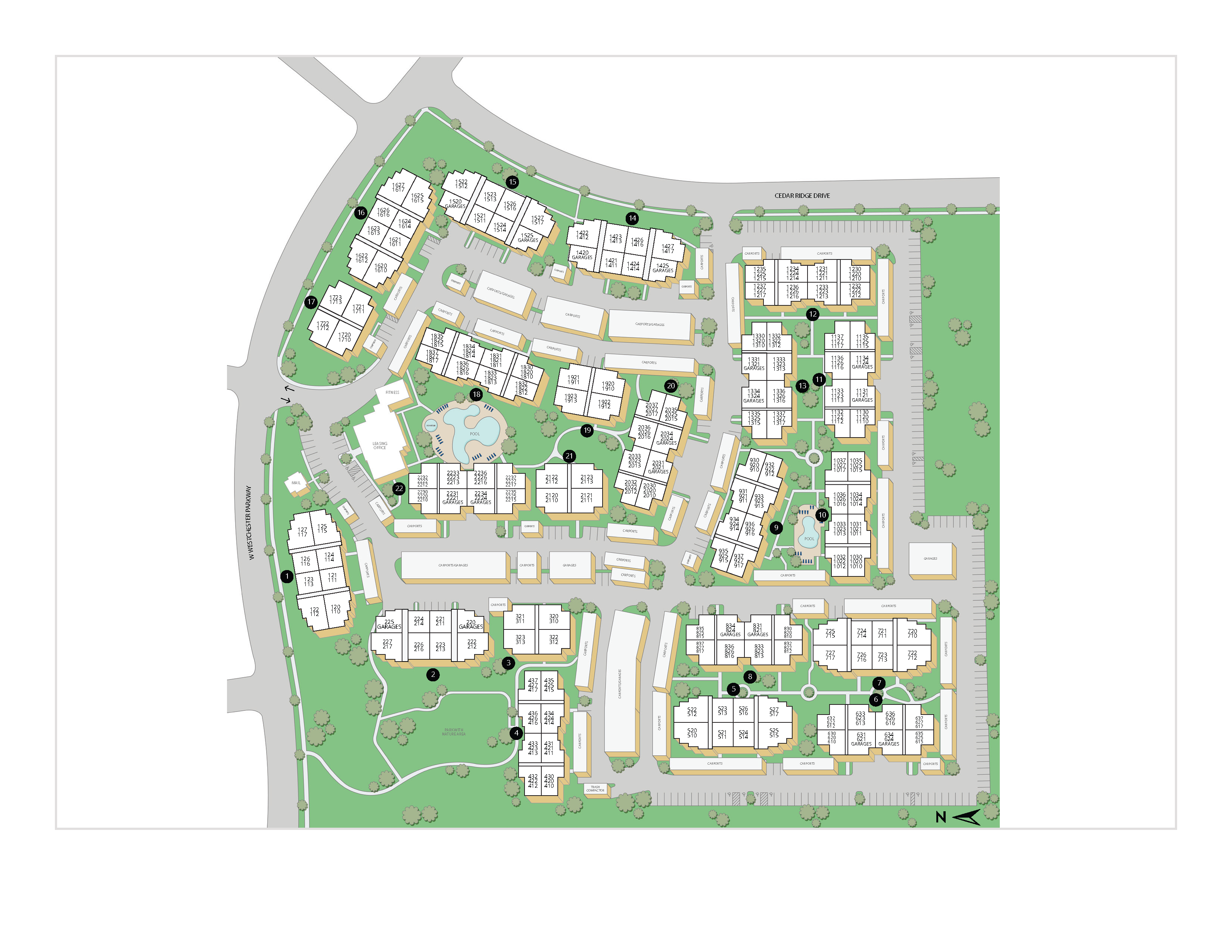 Property Map of MAA Grand Courtyards luxury apartments in Grand Prairie, TX