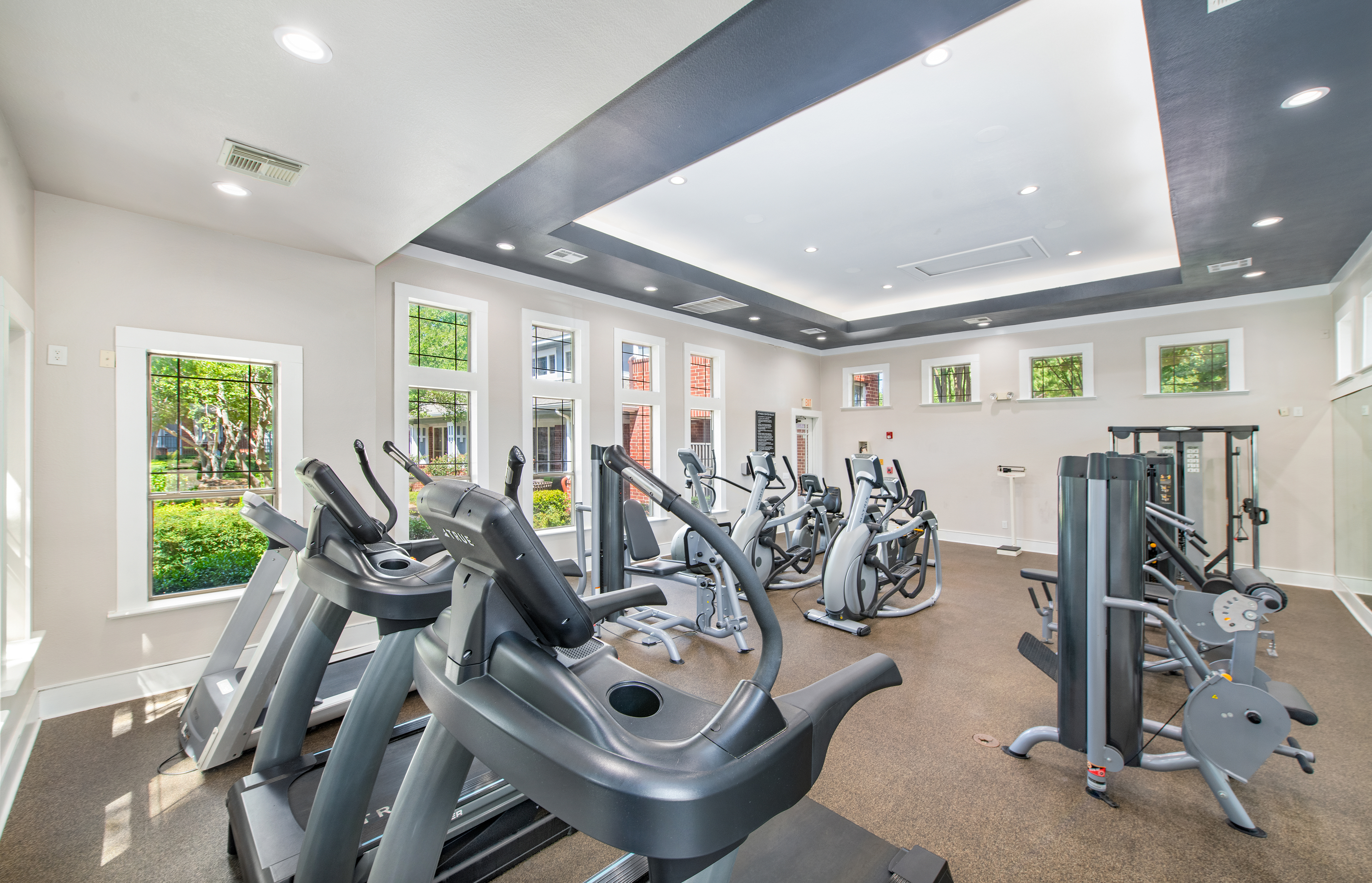 Fitness center at MAA Grand Courtyards luxury apartment homes in Grand Prairie, TX