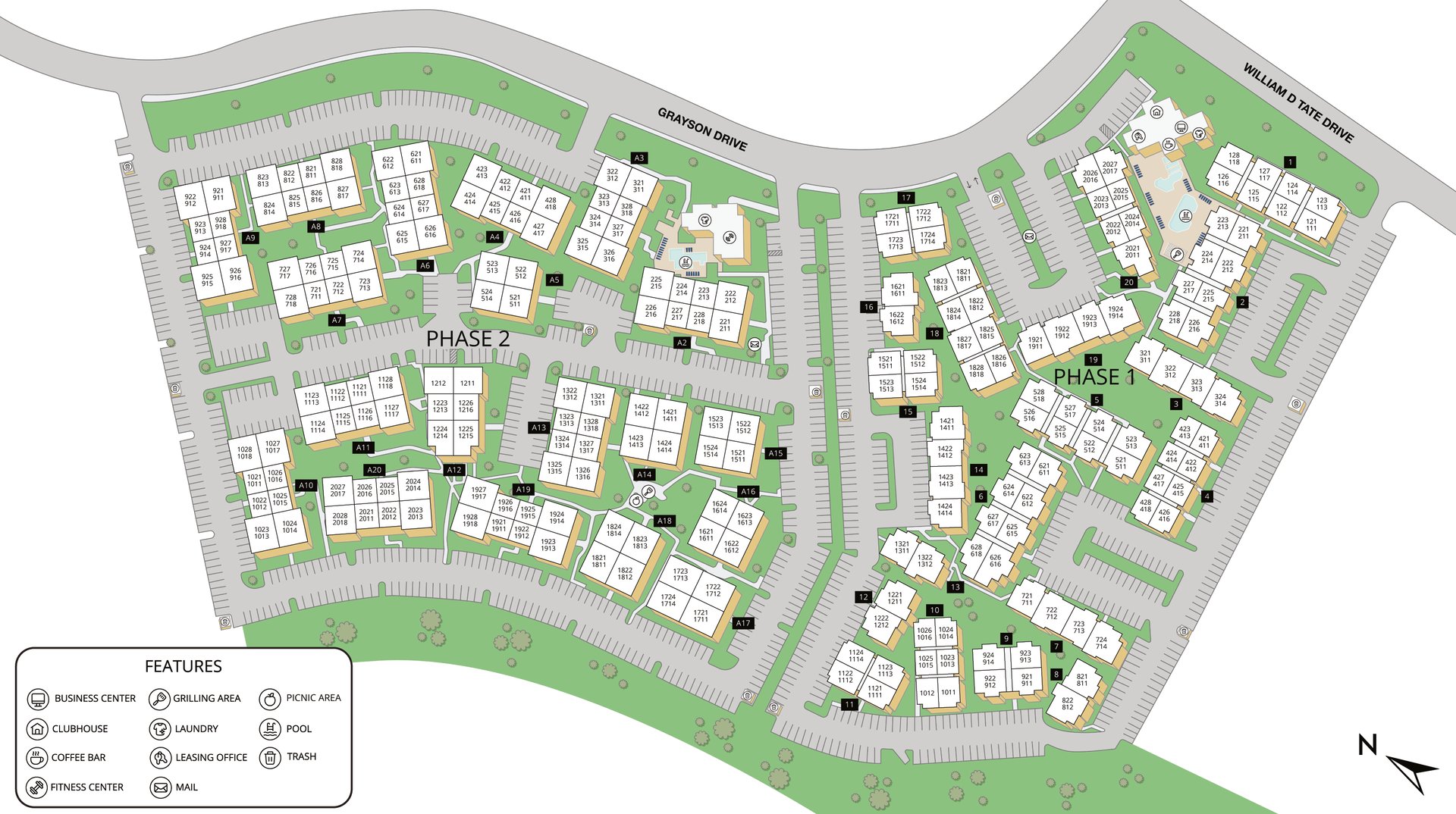 Property Map of MAA Grapevine luxury apartments in Grapevine, TX