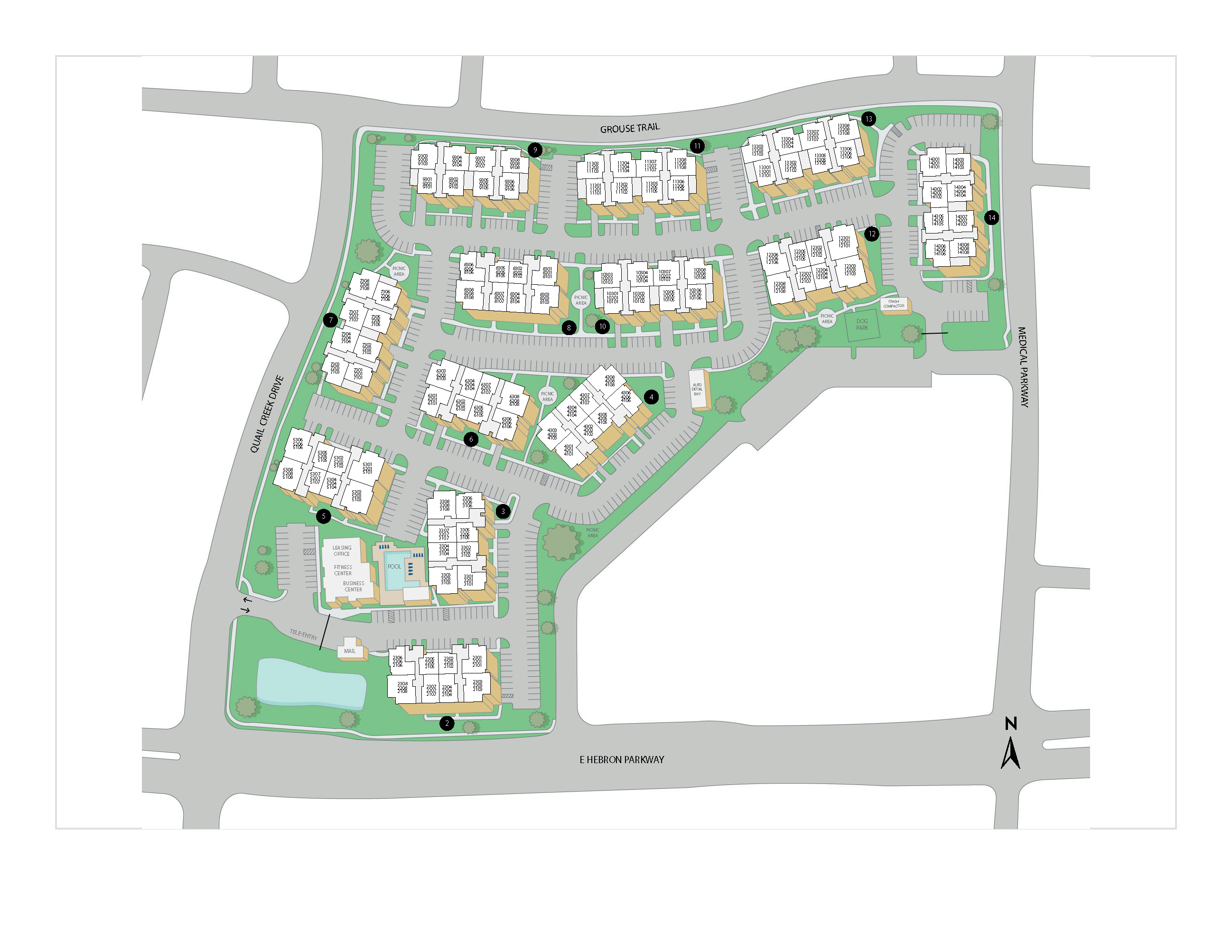 Property Map of MAA Hebron luxury apartments in Carrollton, TX