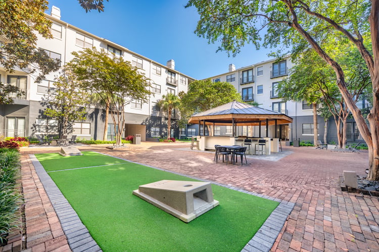 Corn hole at MAA heights luxury apartment homes in Dallas, TX