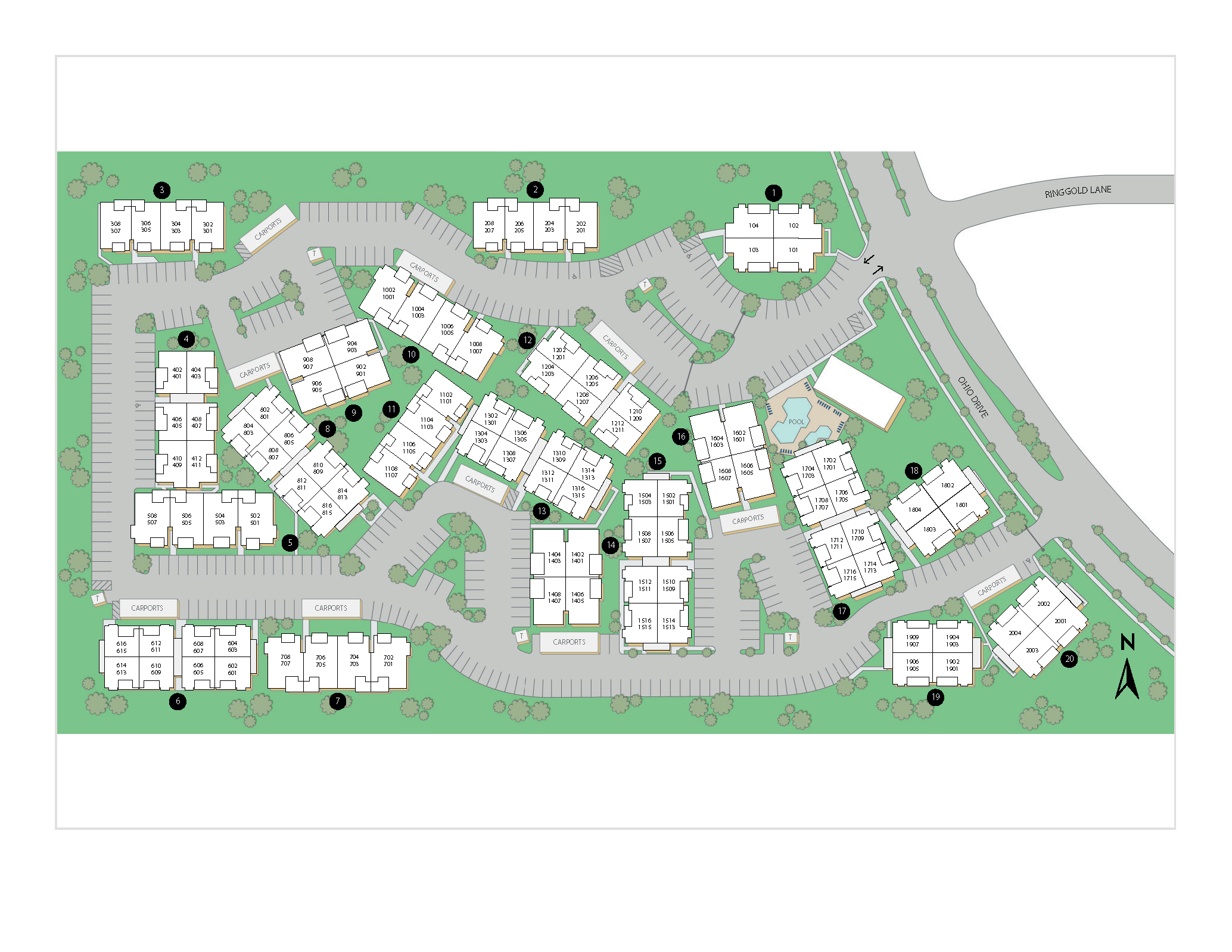 Property Map of MAA Highwood luxury apartments in Plano, TX