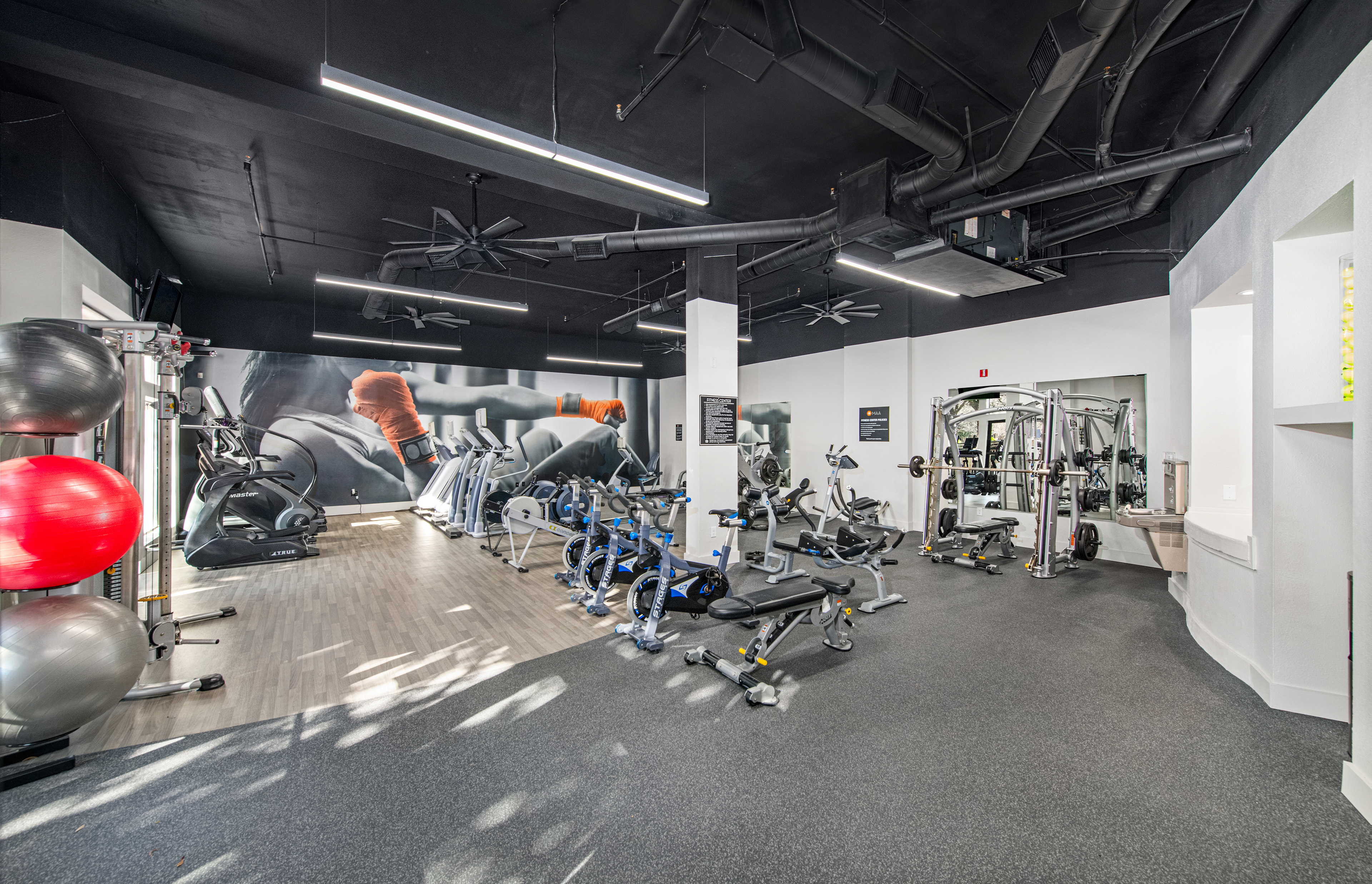 Fitness center at MAA Legacy luxury apartment homes in Plano, TX