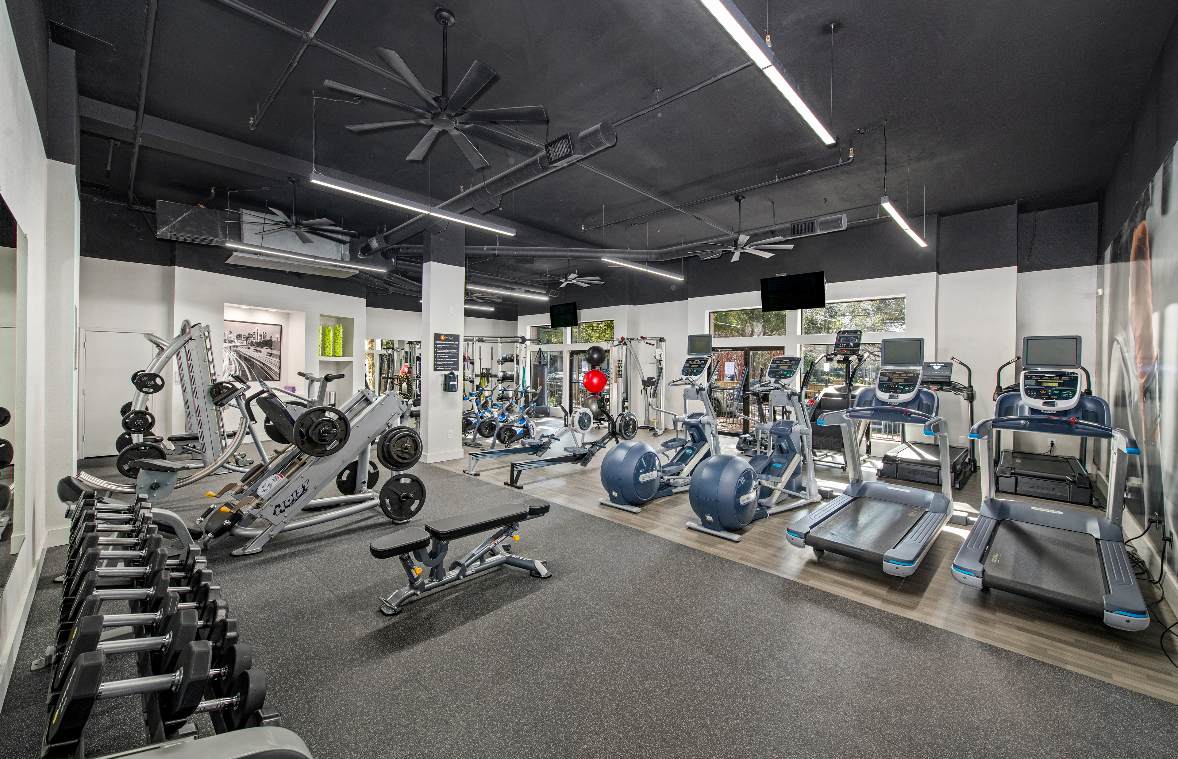 Fitness center at MAA Legacy luxury apartment homes in Plano, TX