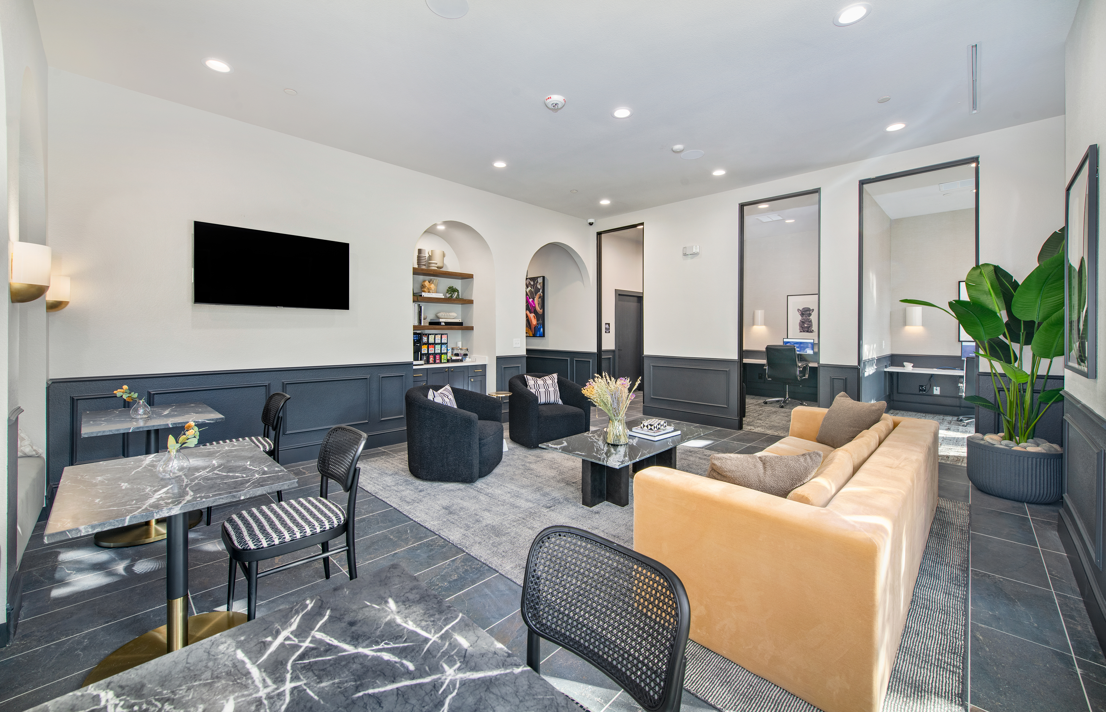 Leasing lounge at MAA Legacy luxury apartment homes in Plano, TX