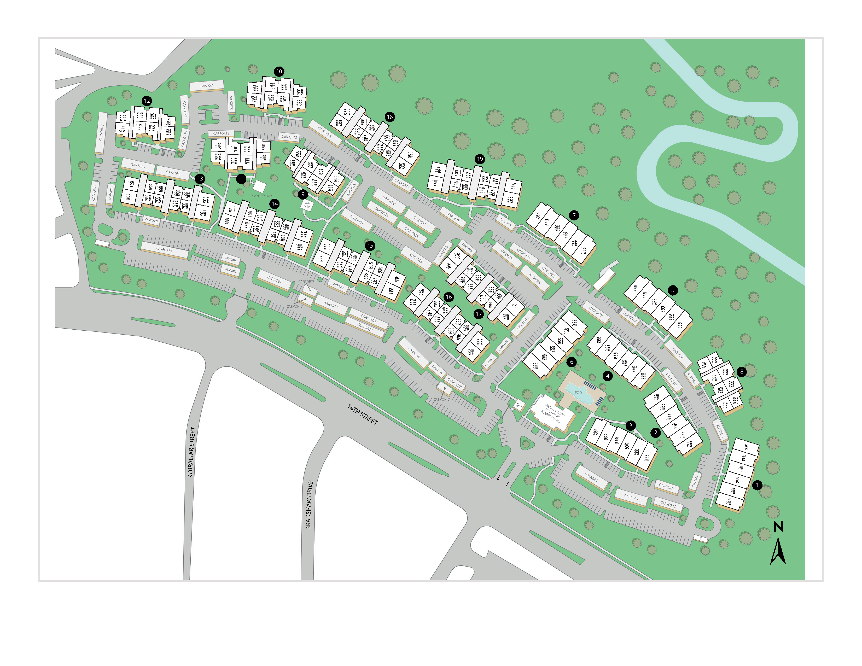 Property Map of MAA Los Rios luxury apartments in Plano, TX