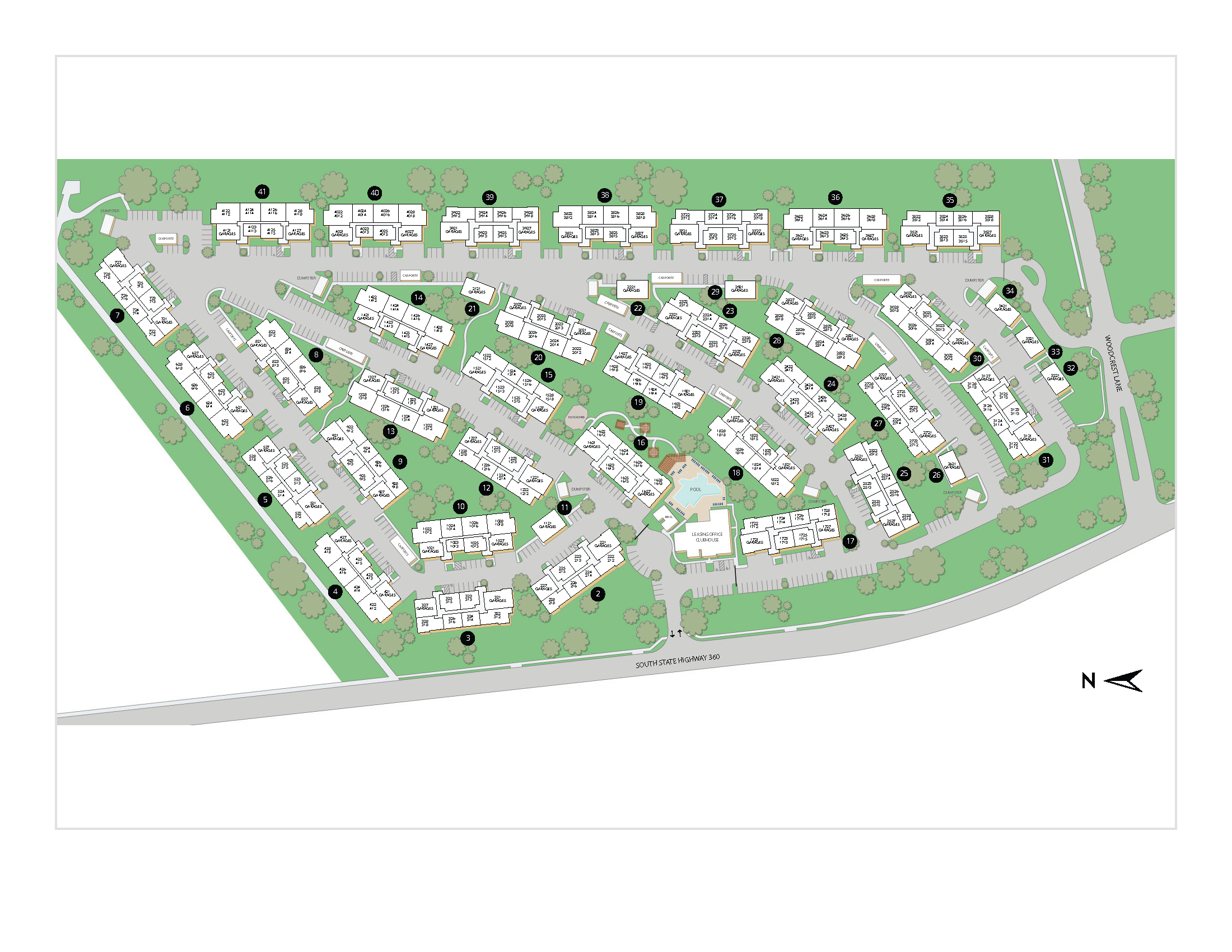 Property Map of MAA Lowes Farm luxury apartments in Mansfield, TX
