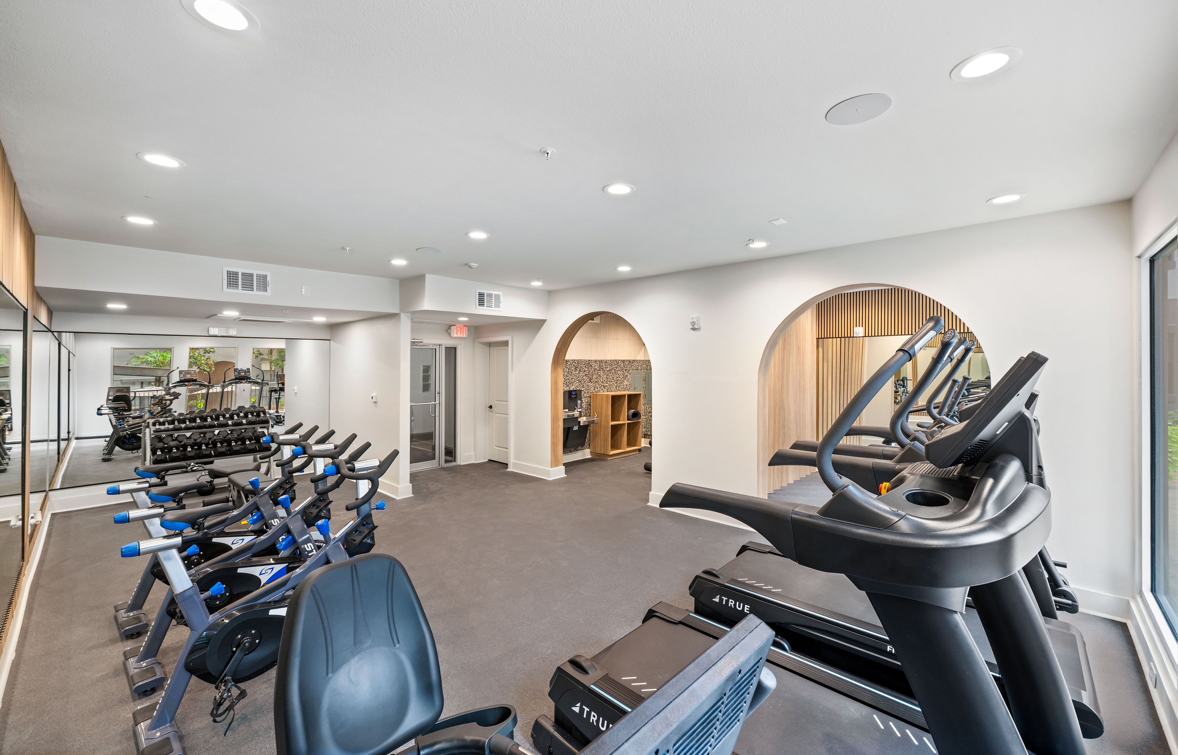 Fitness center at MAA North Hall luxury apartment homes in Dallas, TX