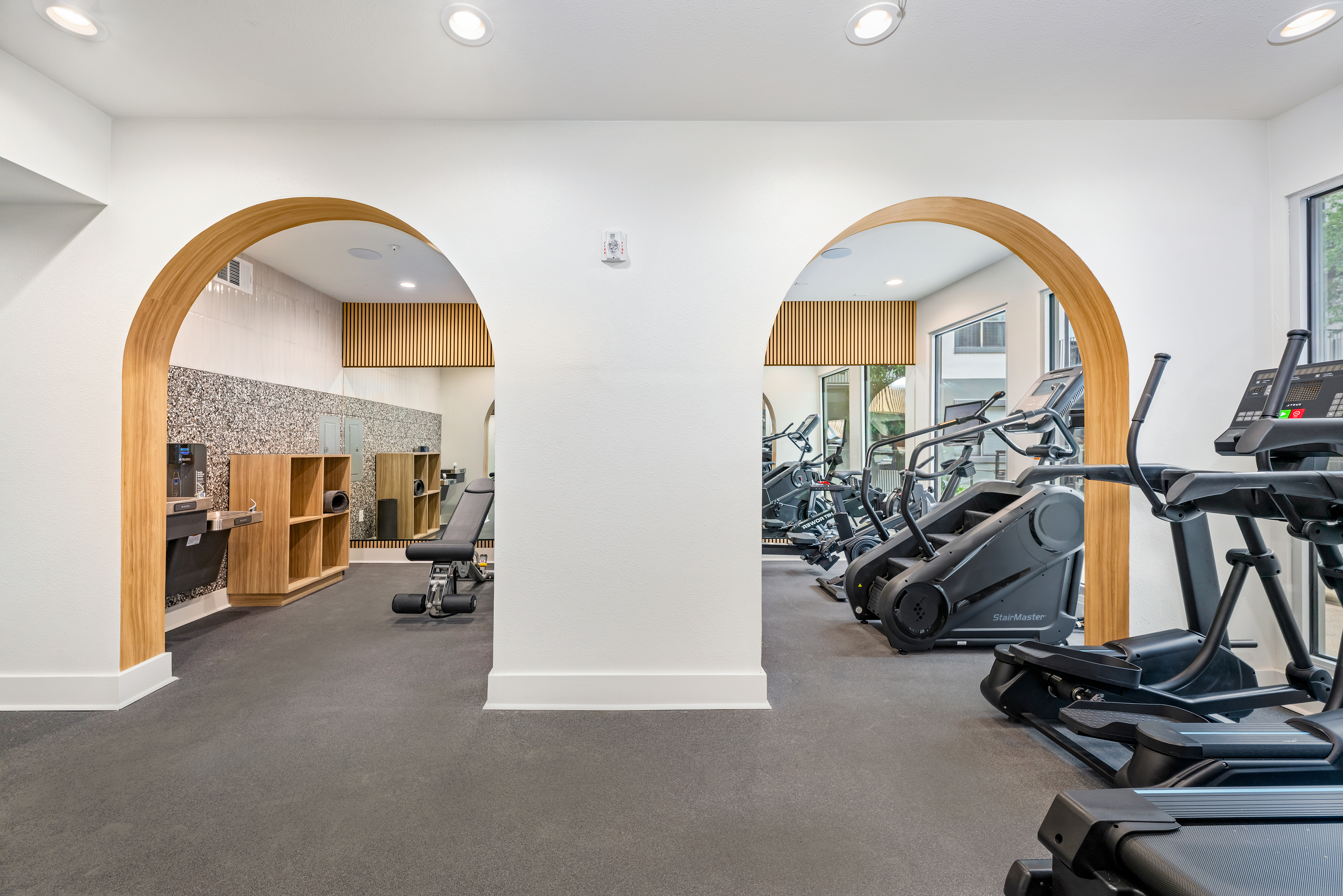 Fitness center at MAA North Hall luxury apartment homes in Dallas, TX
