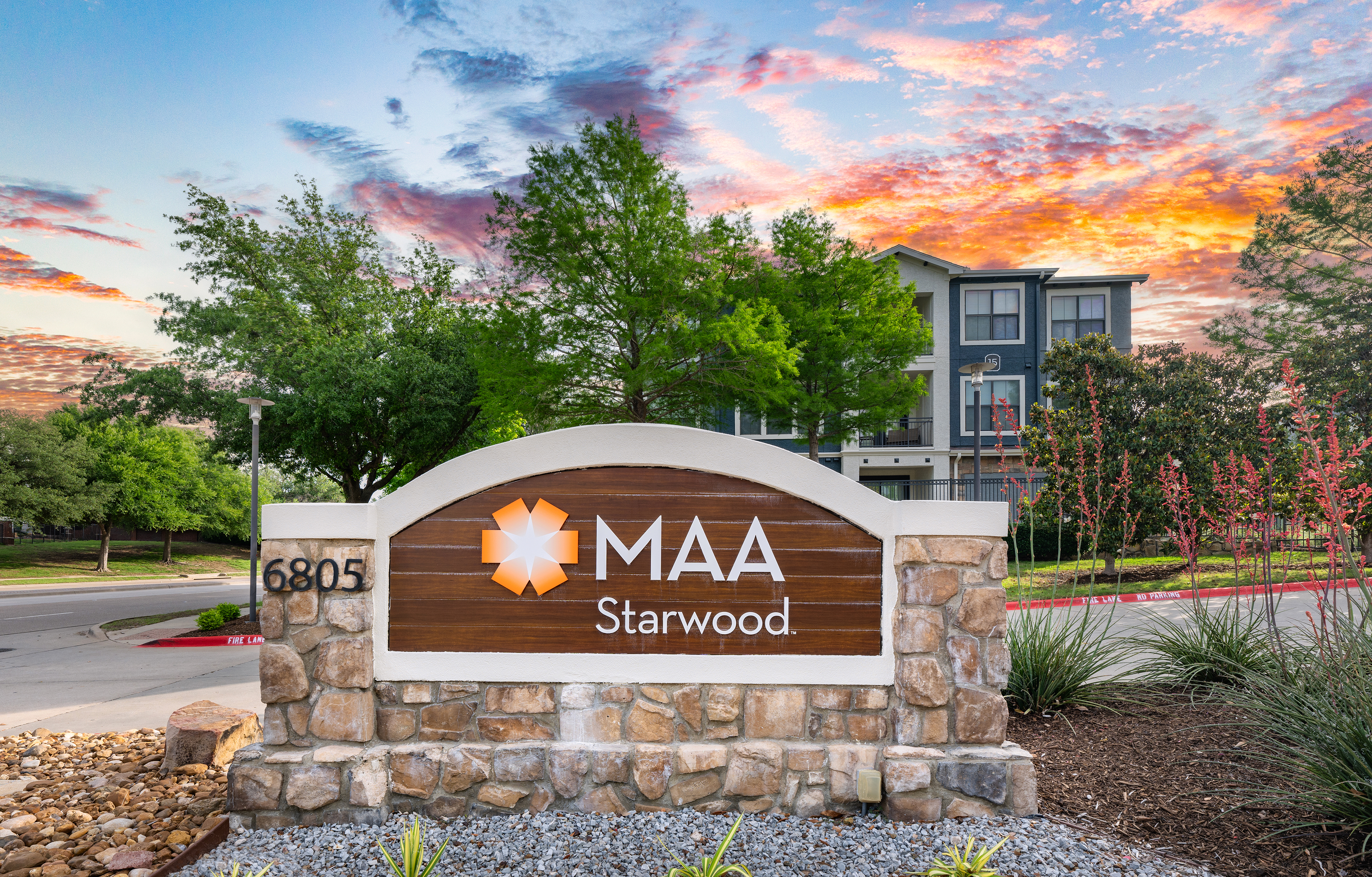 Signage at MAA Starwood luxury apartment homes in Frisco, TX