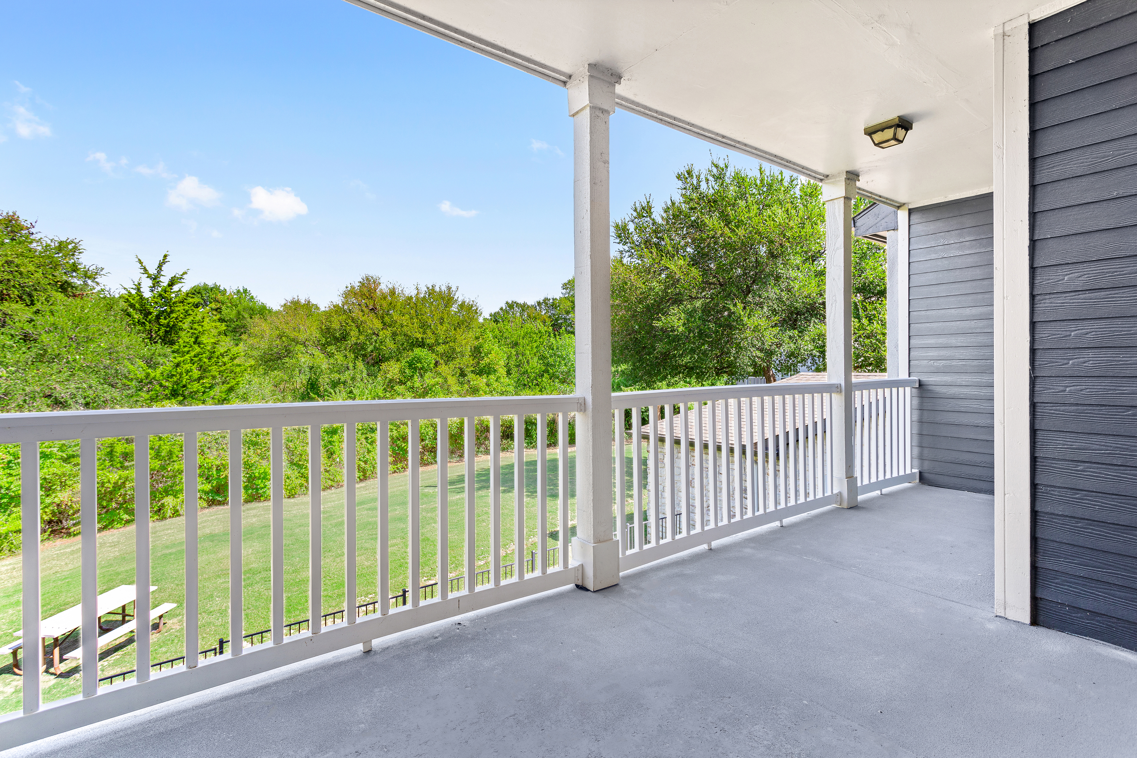 Balcony at MAA Stonebridge Ranch luxury apartment homes in McKinney, TX