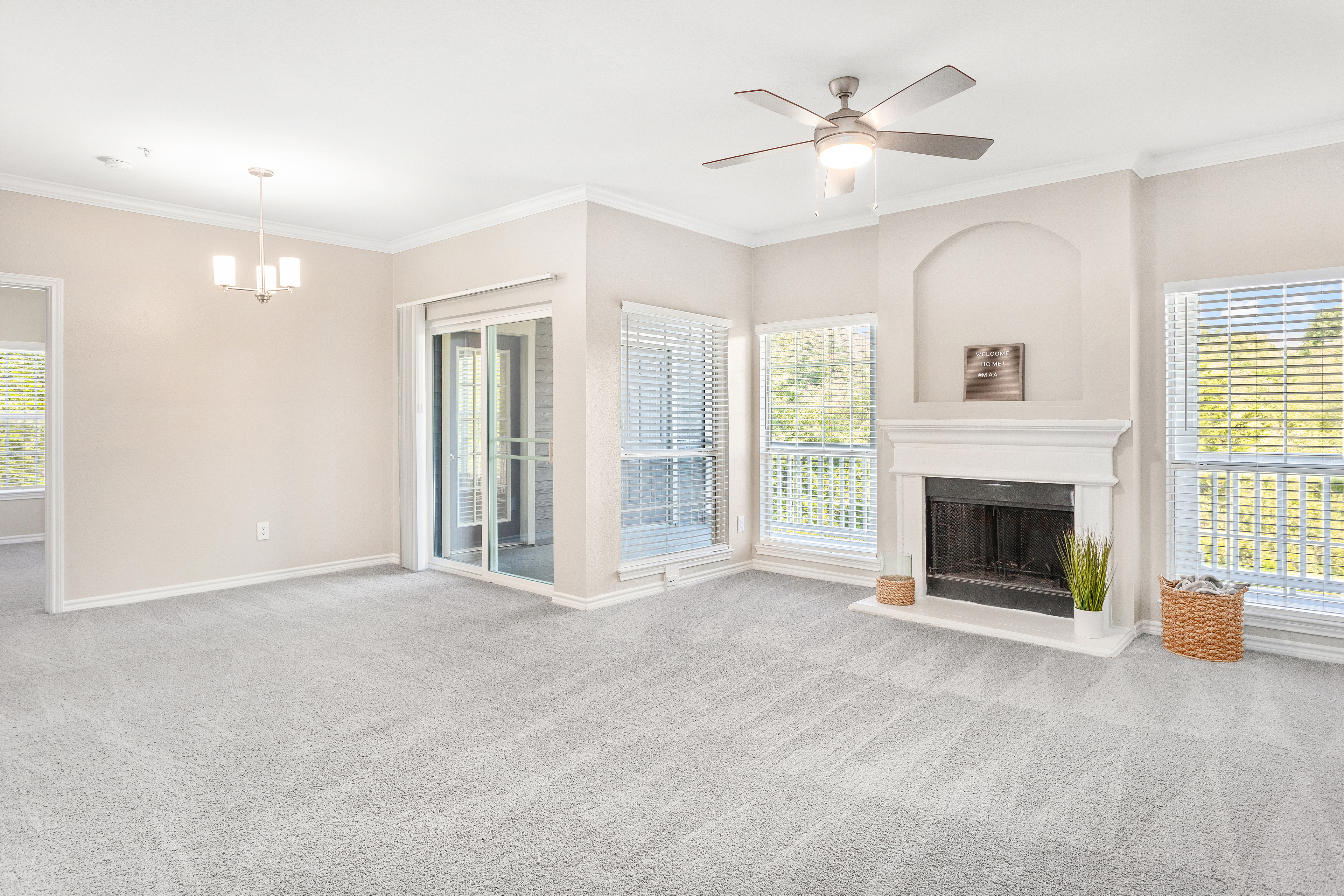 Living room at MAA Stonebridge Ranch luxury apartment homes in McKinney, TX