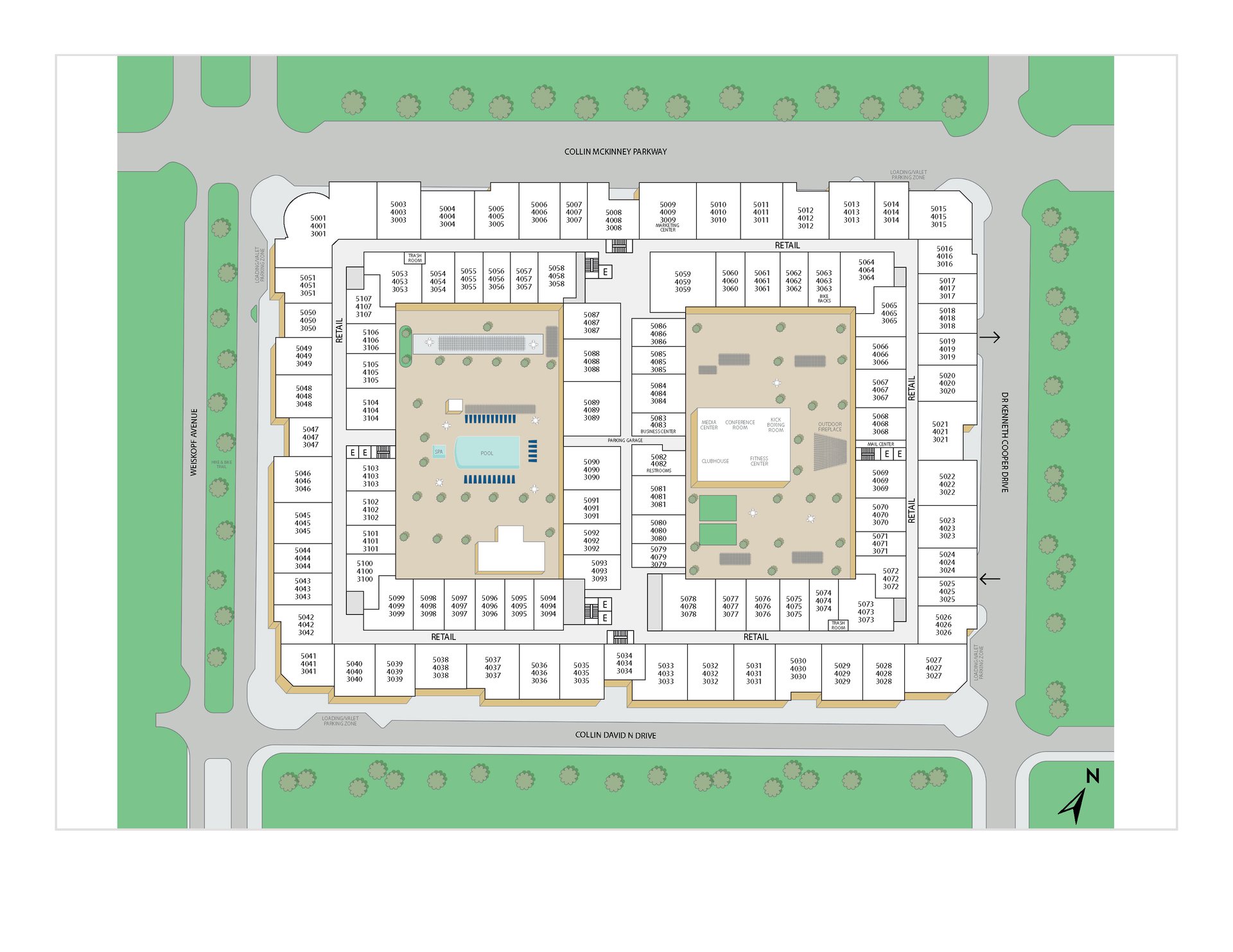 Property Map of MAA Times Square luxury apartments in McKinney, TX