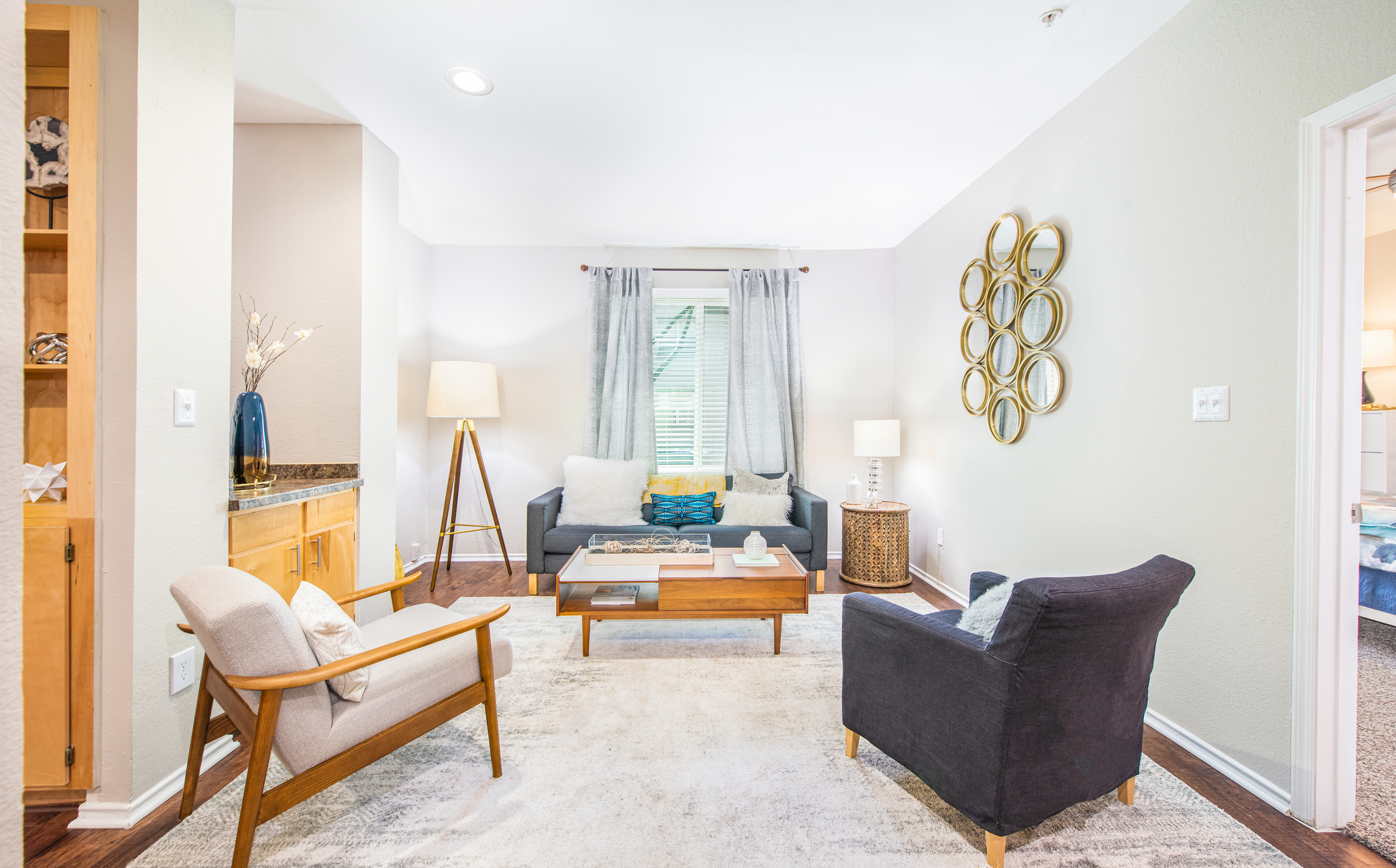 Living room at MAA Uptown Village luxury apartment homes in Dallas, TX