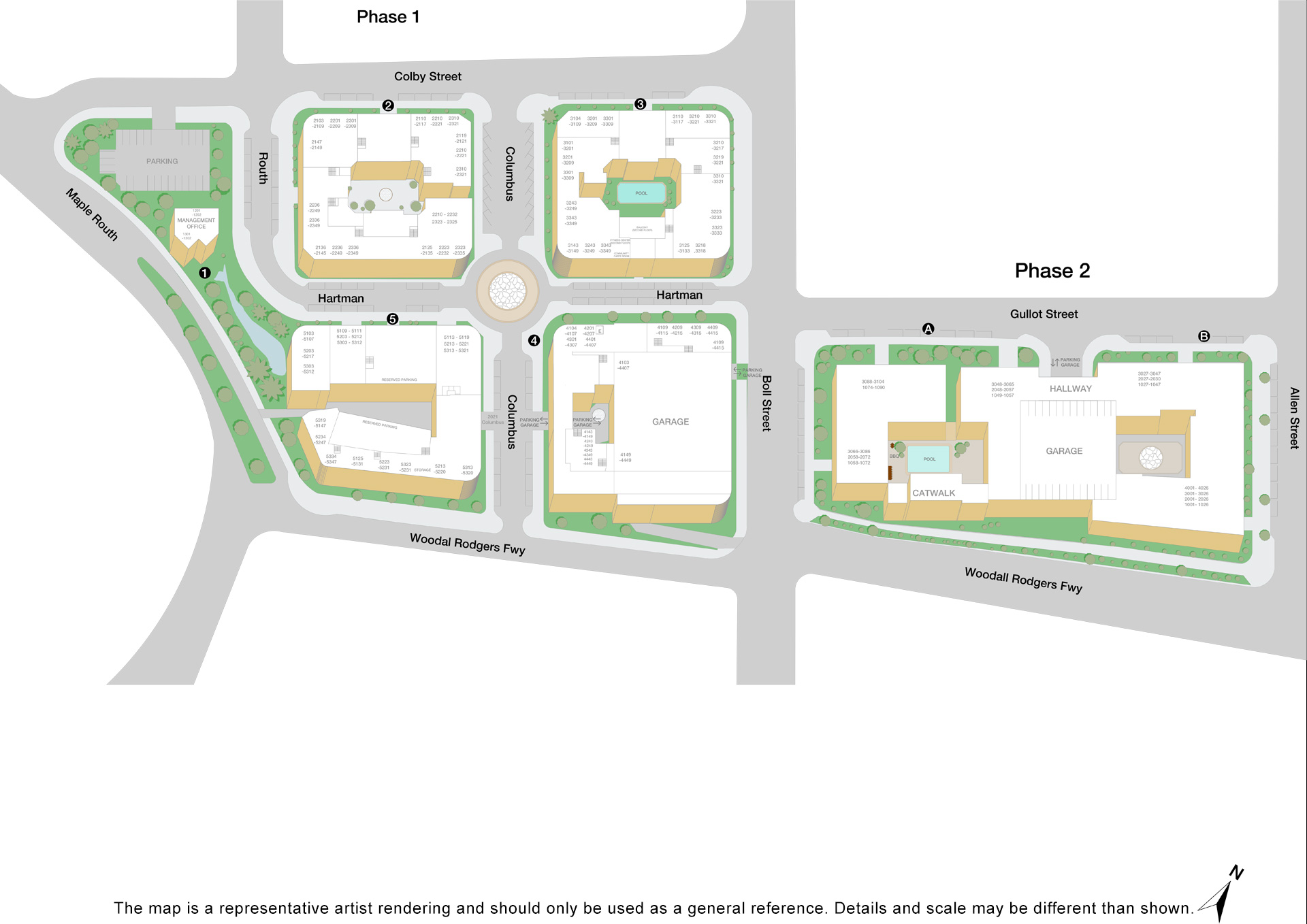 Property map of MAA Uptown Village luxury apartments in Dallas, TX