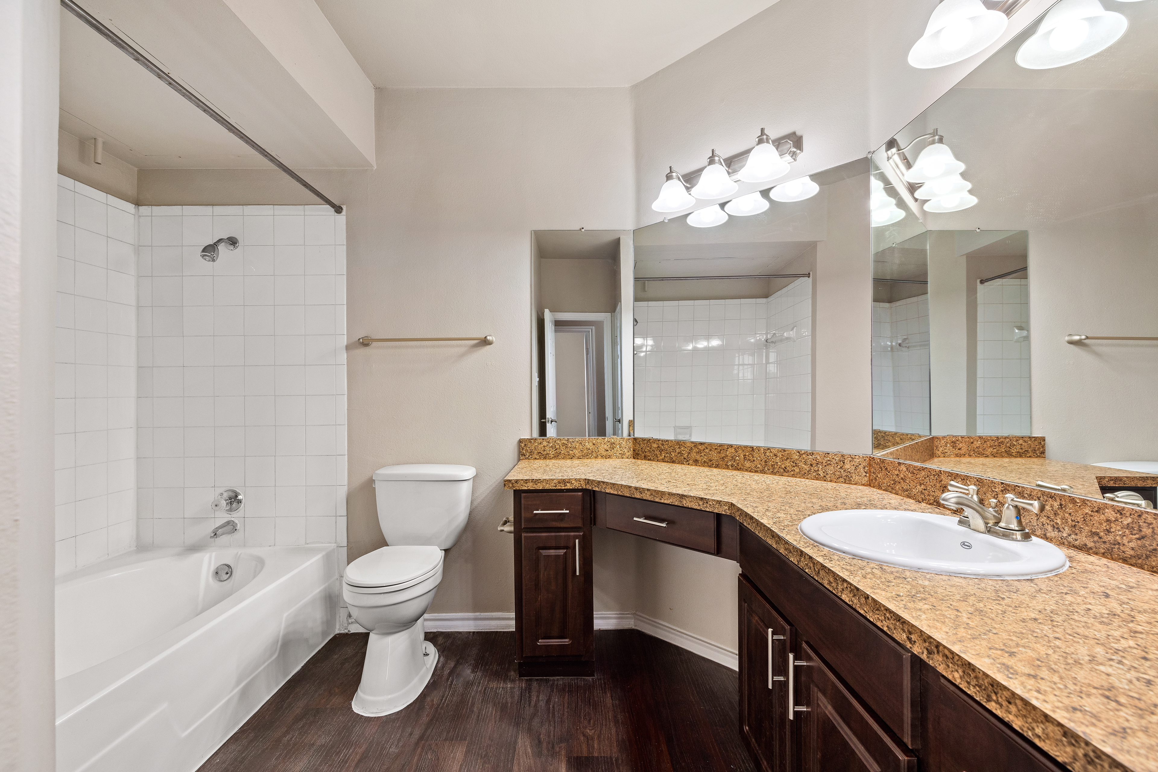 Bathroom at MAA Valley Ranch luxury apartment homes in Irving, TX
