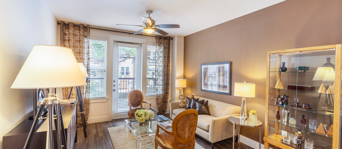 Living Room1 at Post 510 luxury apartment homes in Houston, TX