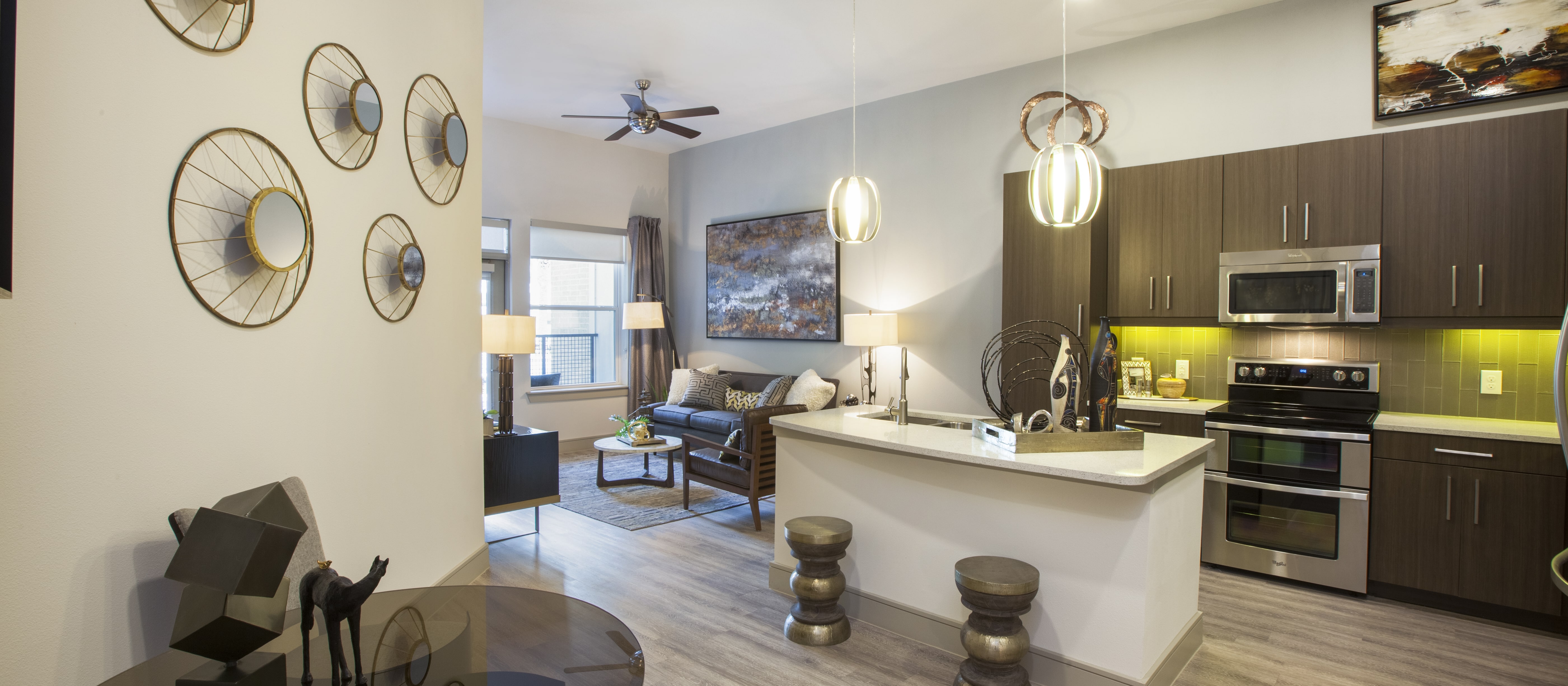 Living room at MAA Afton Oaks luxury apartment homes in Houston, TX
