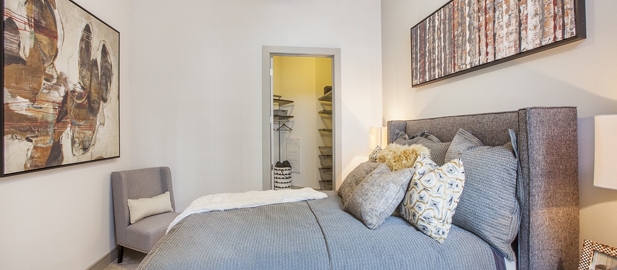 Bedroom at MAA Afton Oaks luxury apartment homes in Houston, TX