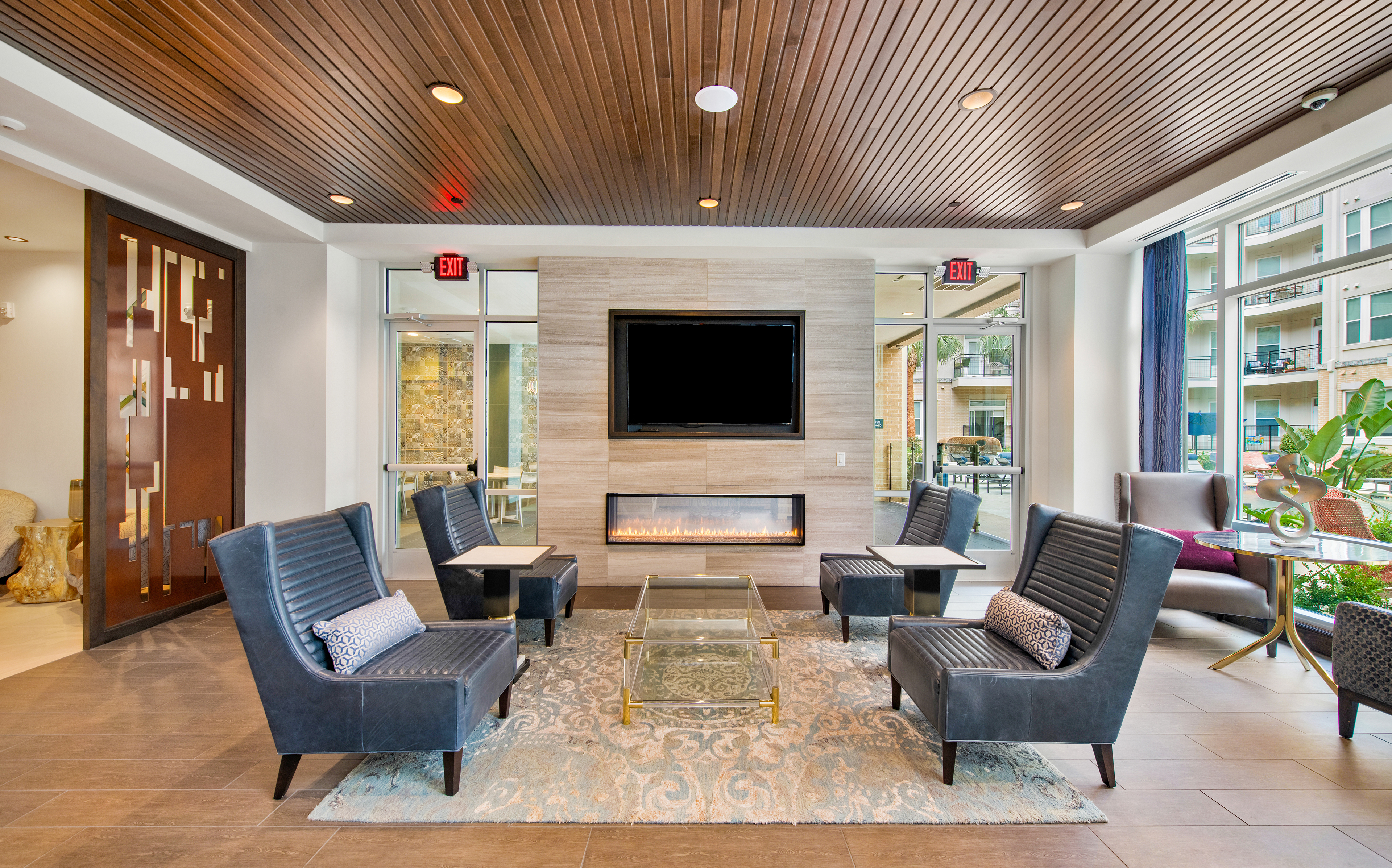 Clubhouse Fireplace at MAA at Afton Oaks in Houston, TX