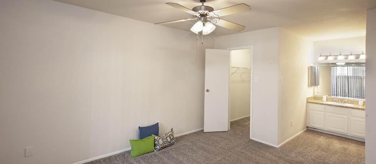 Master bedroom at MAA Cypresswood luxury apartment homes in Houston, TX