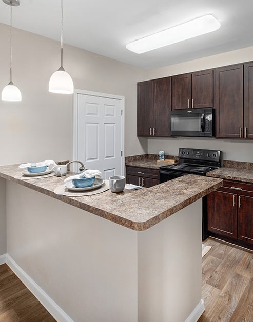 Kitchen at MAA Cypresswood luxury apartment homes in Spring, TX