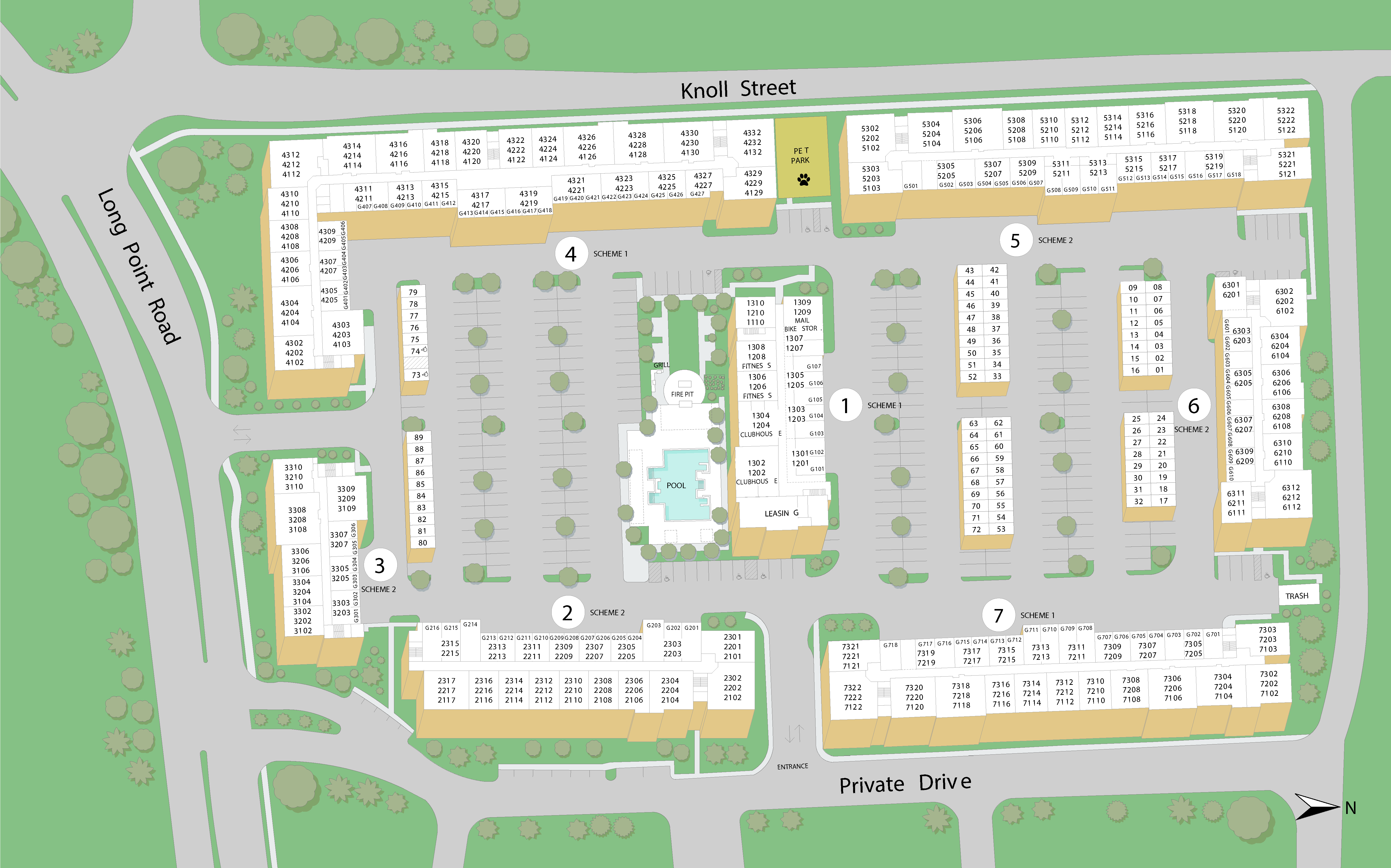 Property map of MAA Energy Park luxury apartments in Houston, TX