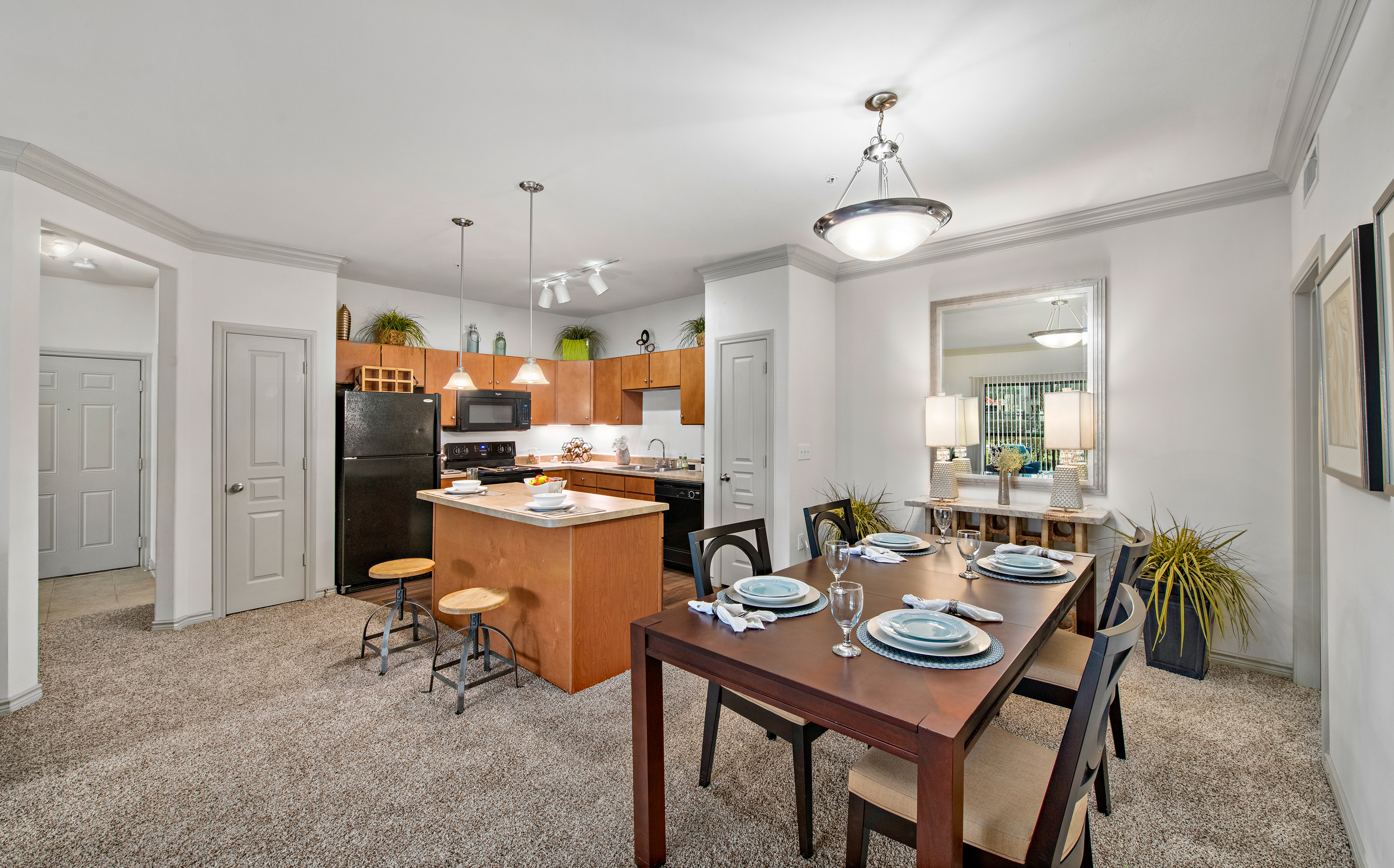 Kitchen and Dining at MAA Fall Creek luxury apartment homes in Houston, TX