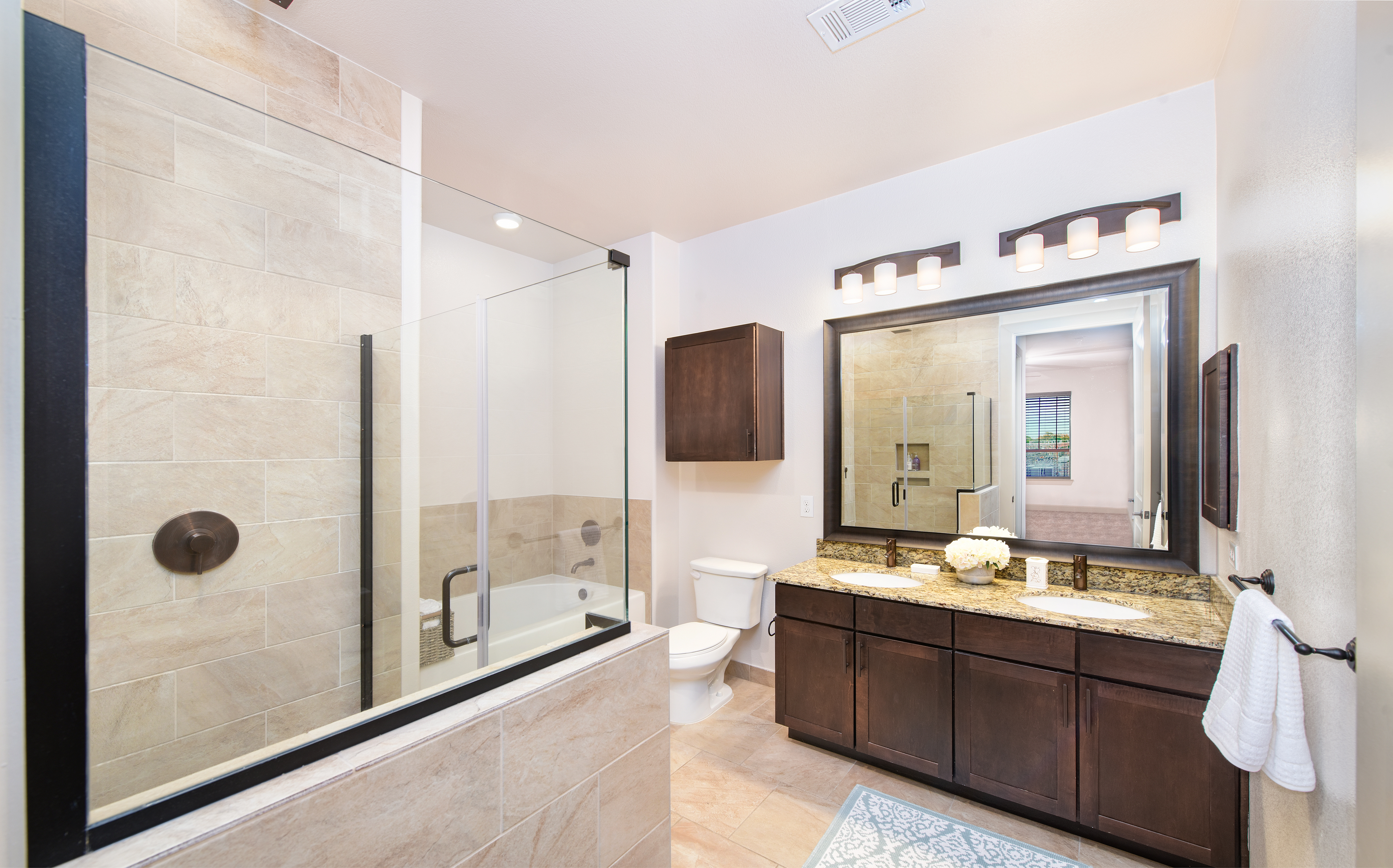 Model Bathroom Shower View MAA Greater Heights Houston Texas Apartments