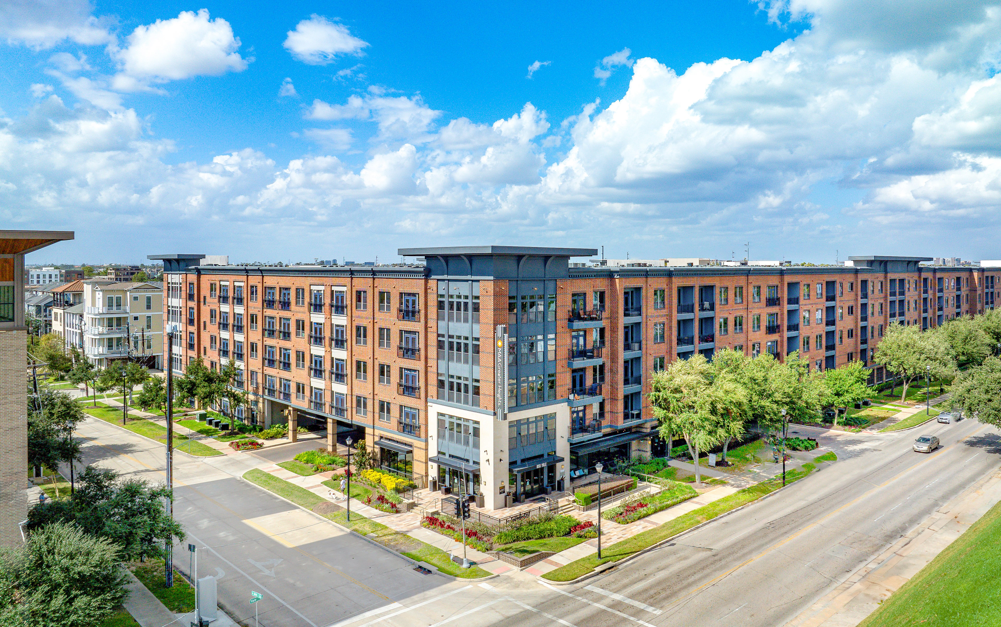 Property aerial at MAA Greater Heights luxury apartment homes in Houston, TX
