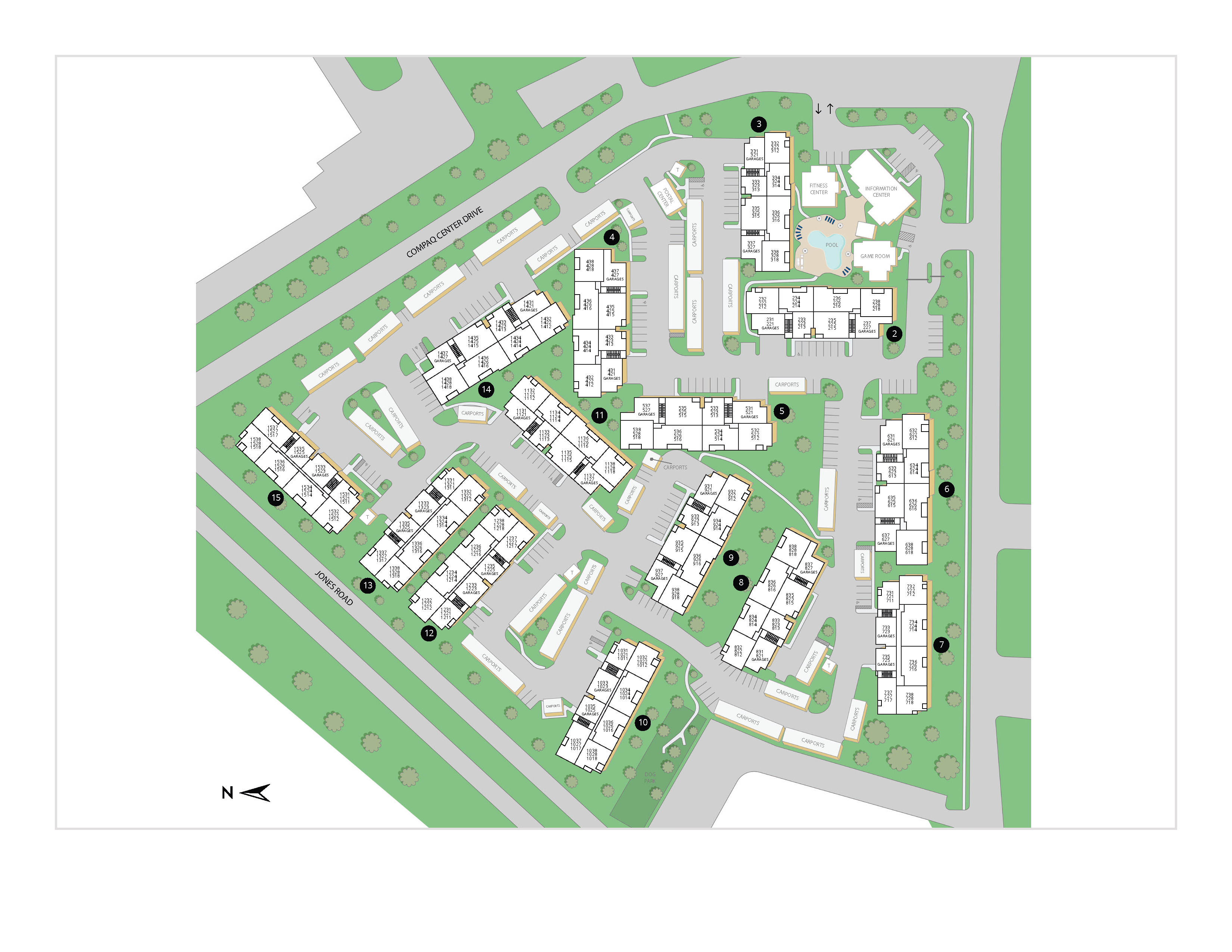Property map of MAA Legacy Pines luxury apartments in Houston, TX