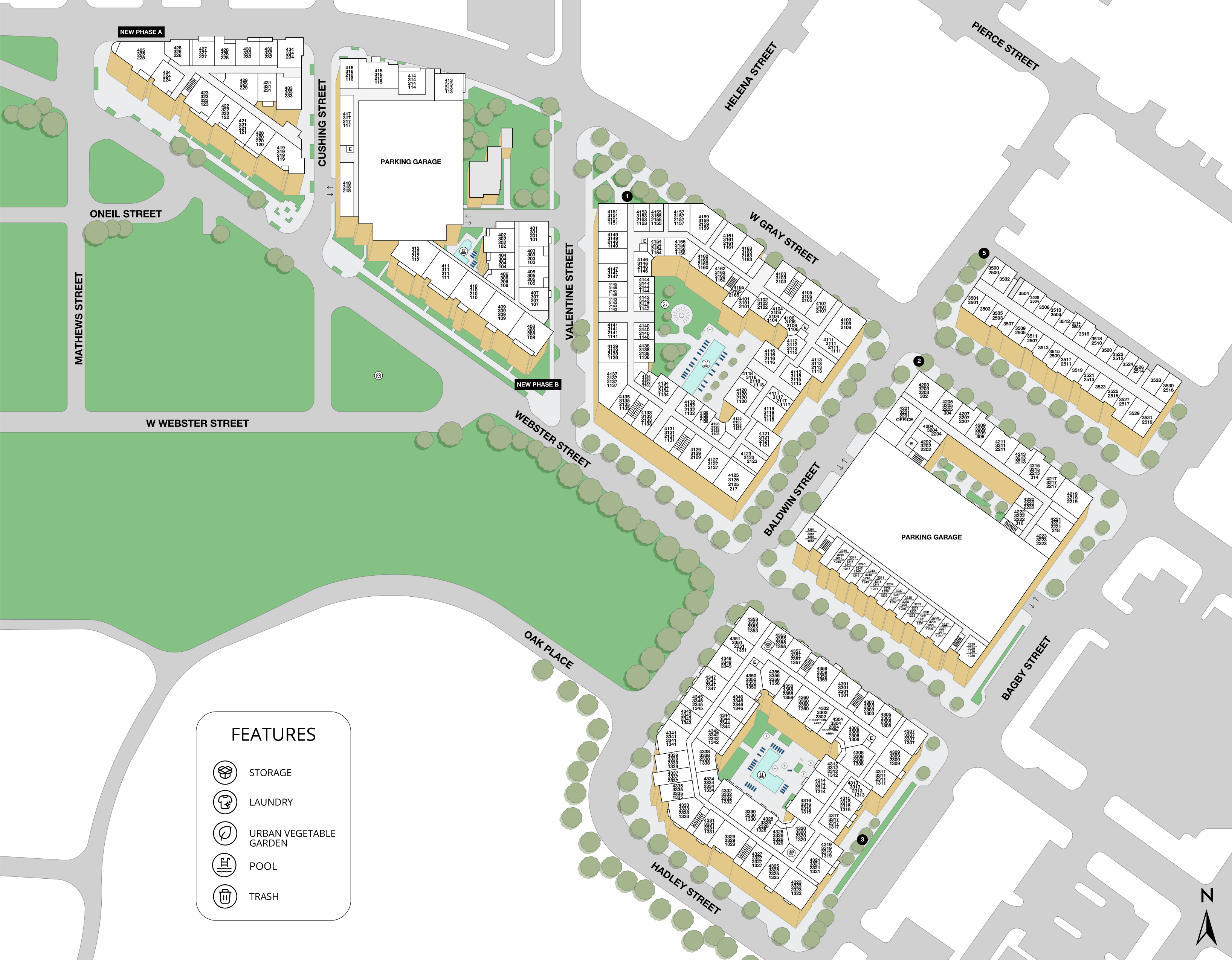 Property Map of MAA Midtown Square luxury apartments in Houston, TX