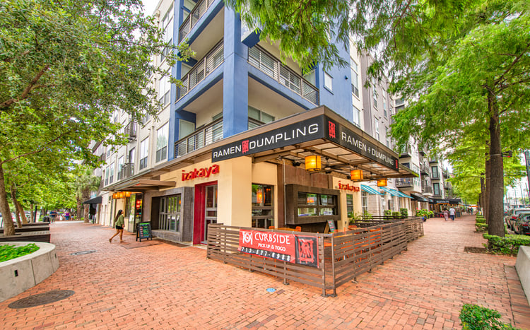 Restaurant and retail at Post Midtown Square luxury apartment homes in Houston, TX