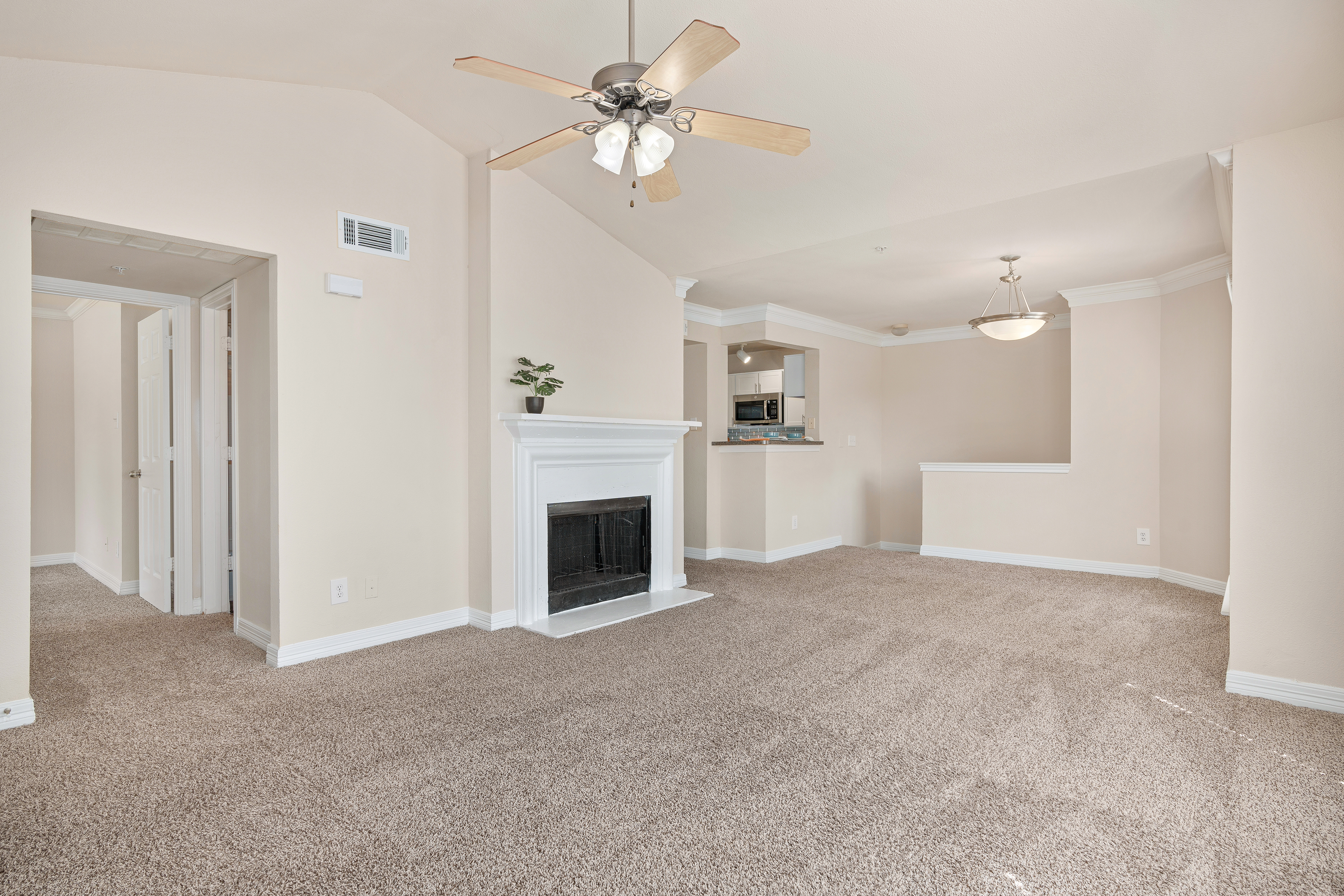 Living room at MAA Ranchstone luxury apartment homes in Houston, TX