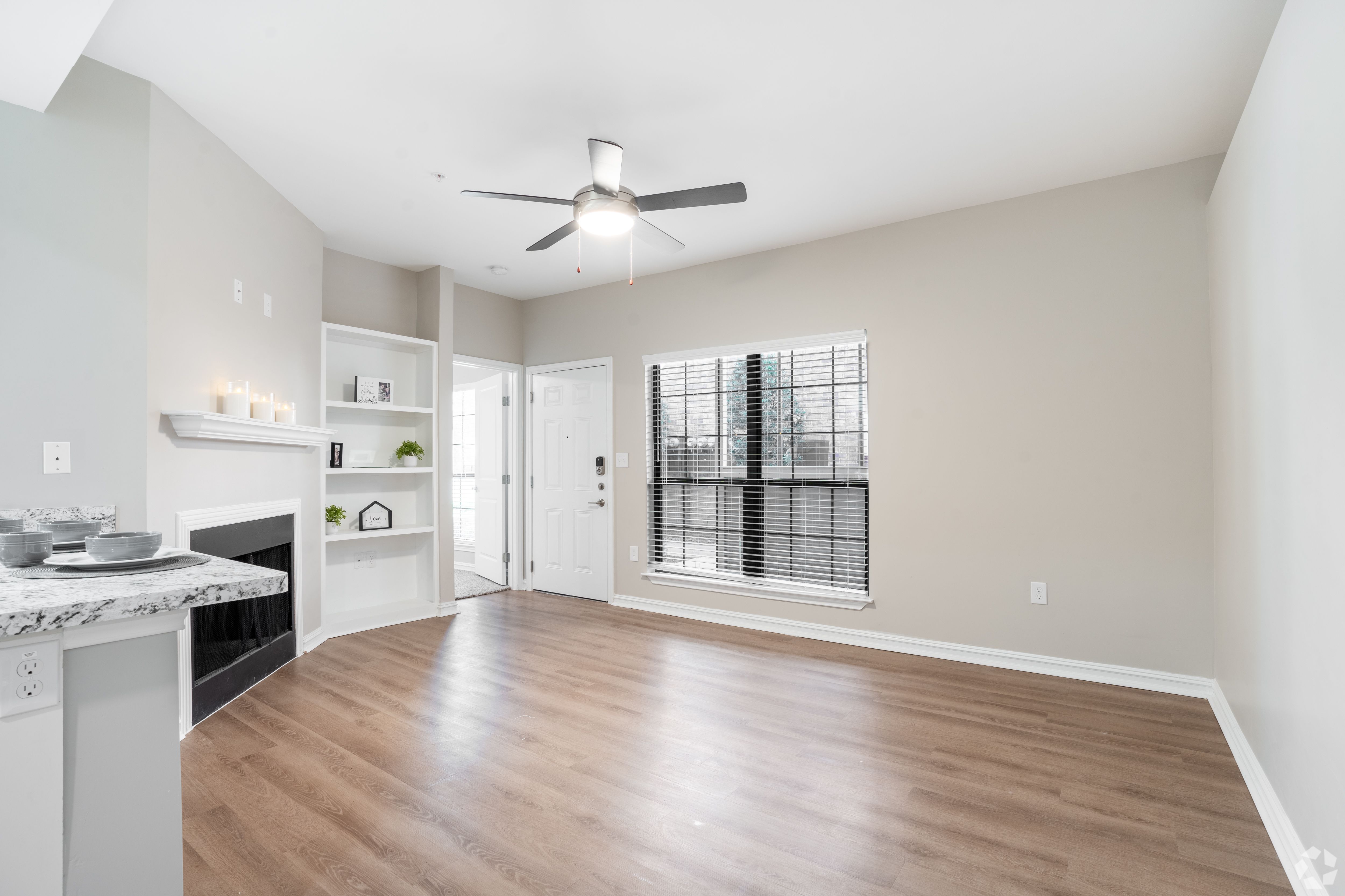 Living room at MAA Valleywood luxury apartment homes in Houston, TX