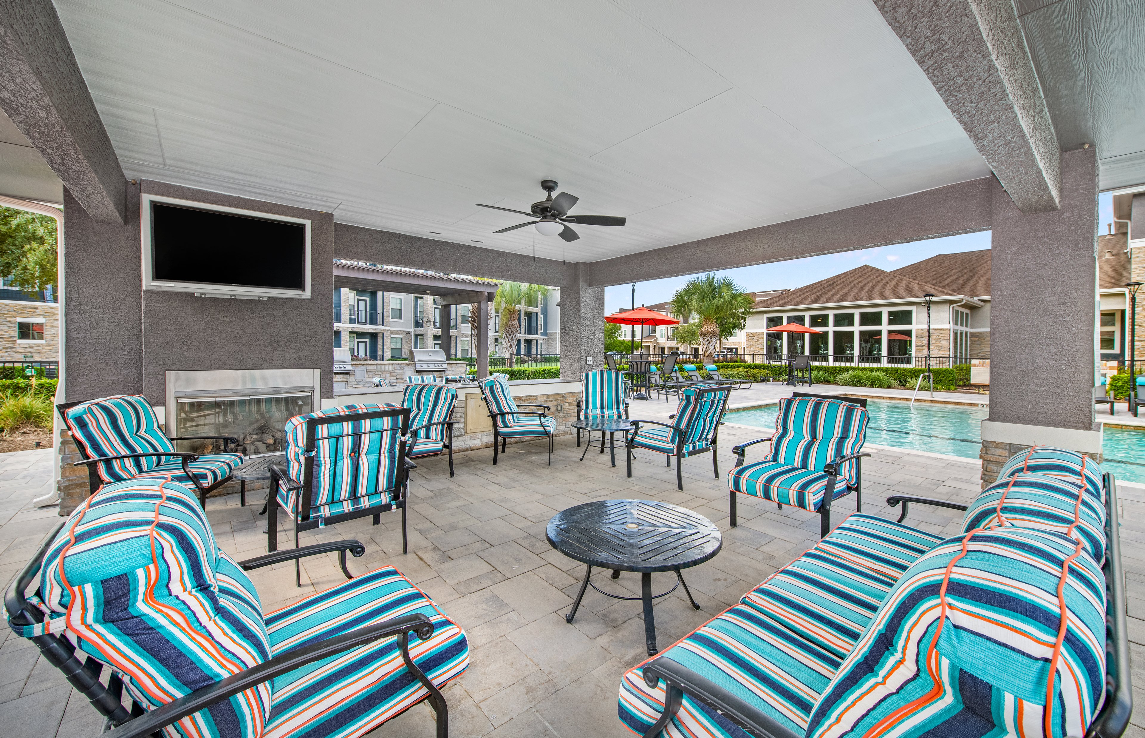 Pool lounge at MAA Vintage Park luxury apartment homes in Houston, TX