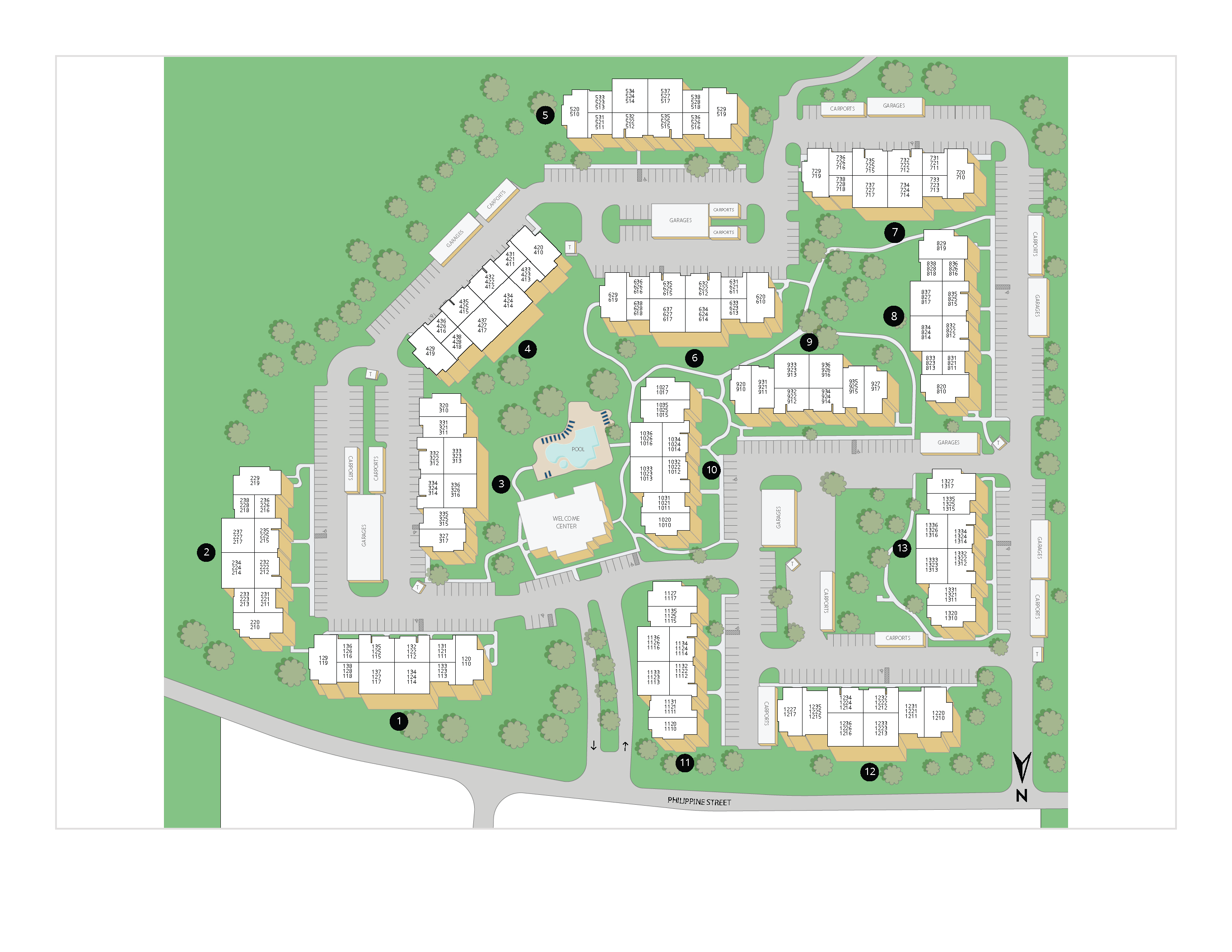 Property map of MAA Woodwind luxury apartments in Houston, TX