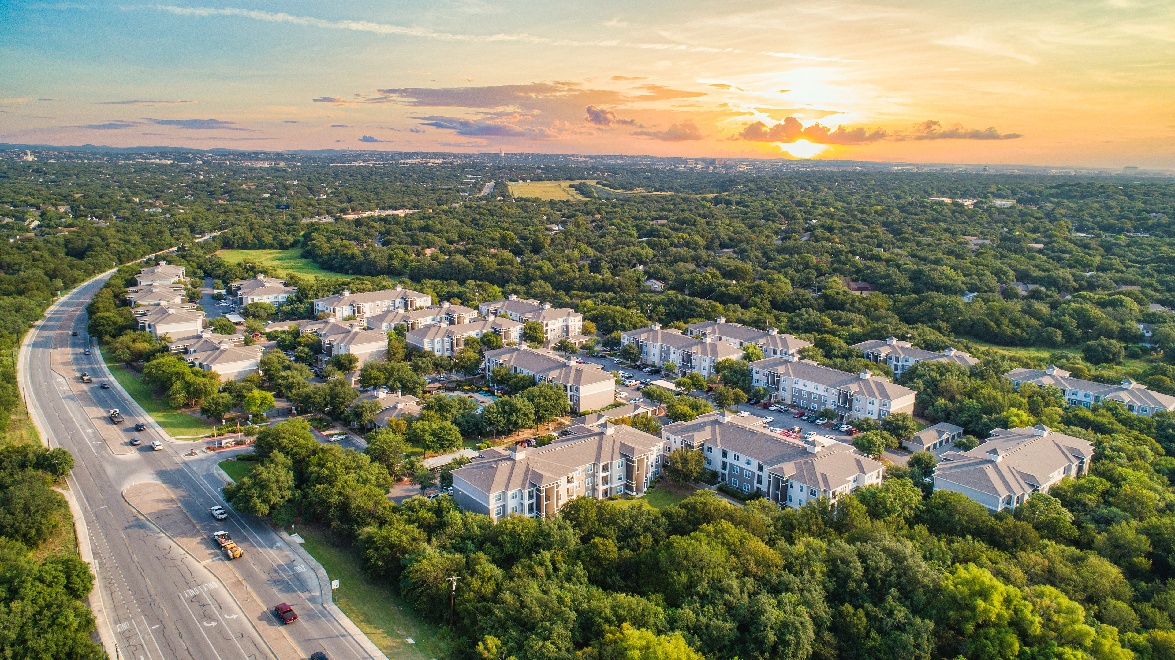 Aerial at MAA Haven at Blanco luxury apartment homes in San Antonio, TX