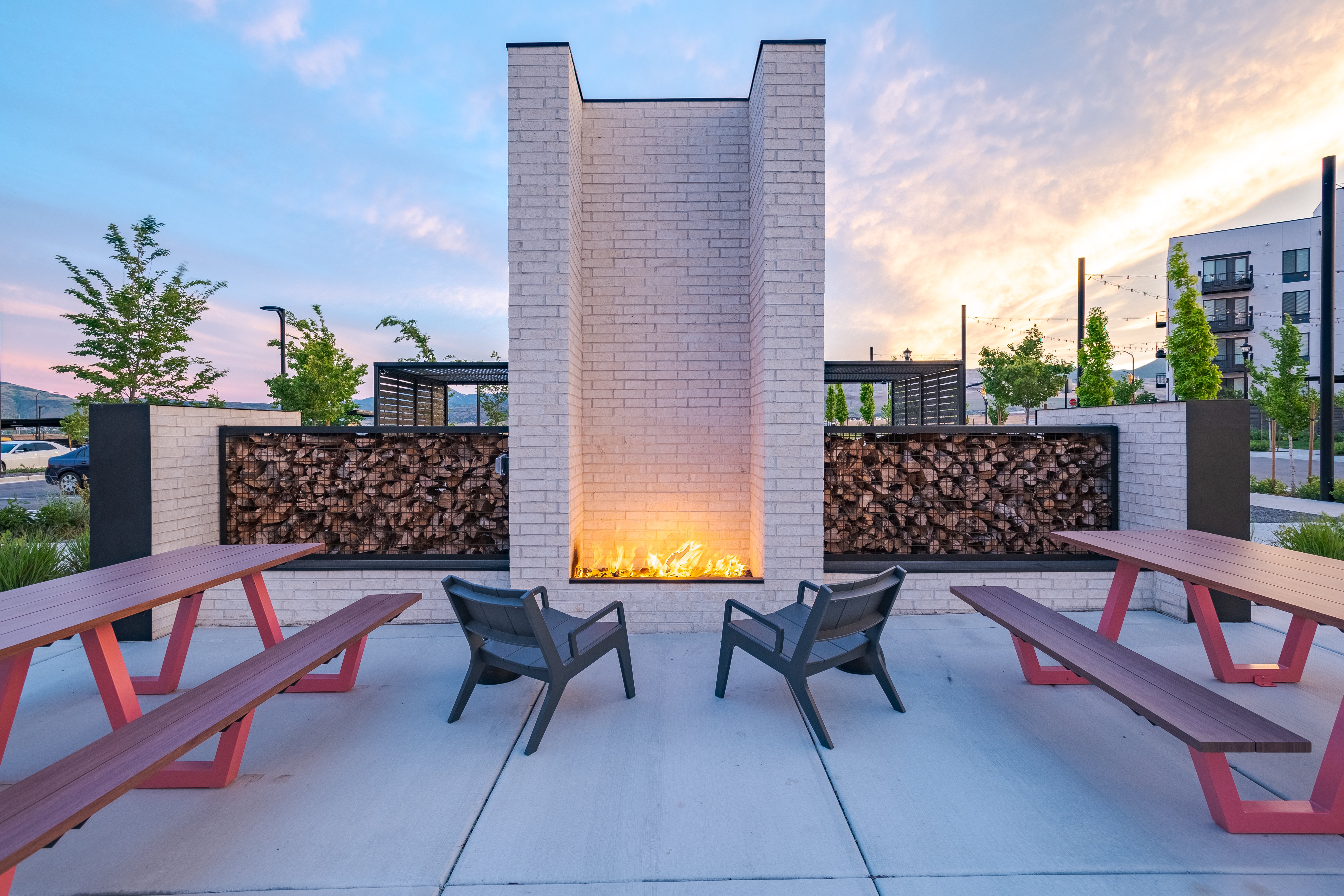 Firepit at MAA at Daybreak luxury apartment homes in South Jordan, UT