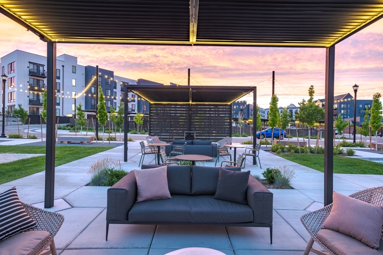 Outdoor lounge at MAA at Daybreak luxury apartment homes in South Jordan, UT