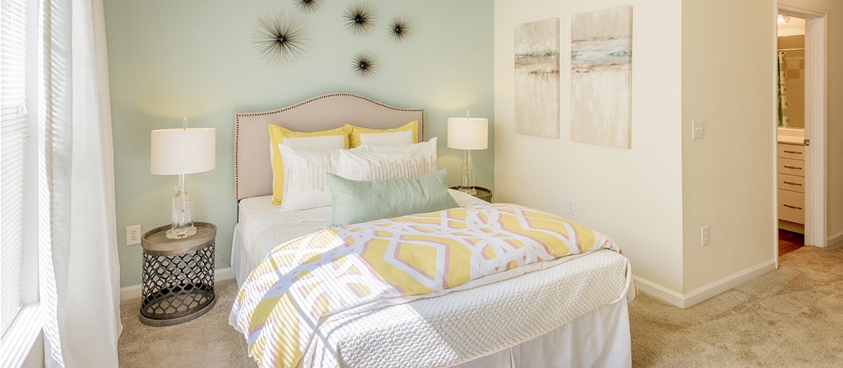 Master bedroom at Adalay Bay luxury apartments in Chesapeake, VA