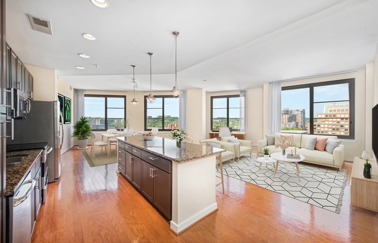 Kitchen and dining room at MAA Carlyle Square in Washington, DC